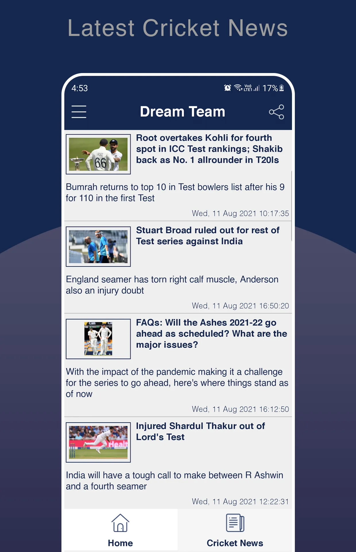 Dream Team Prediction 11 | Indus Appstore | Screenshot