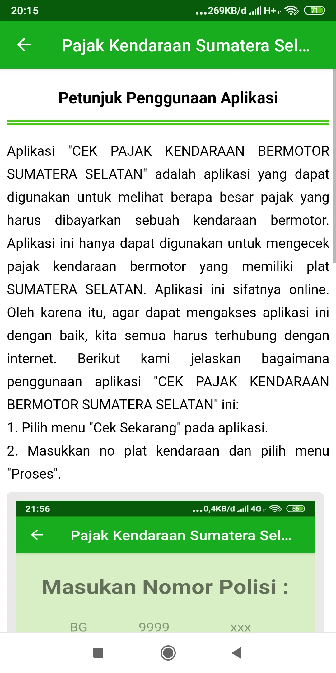 Cek Pajak Plat SumSel | Indus Appstore | Screenshot