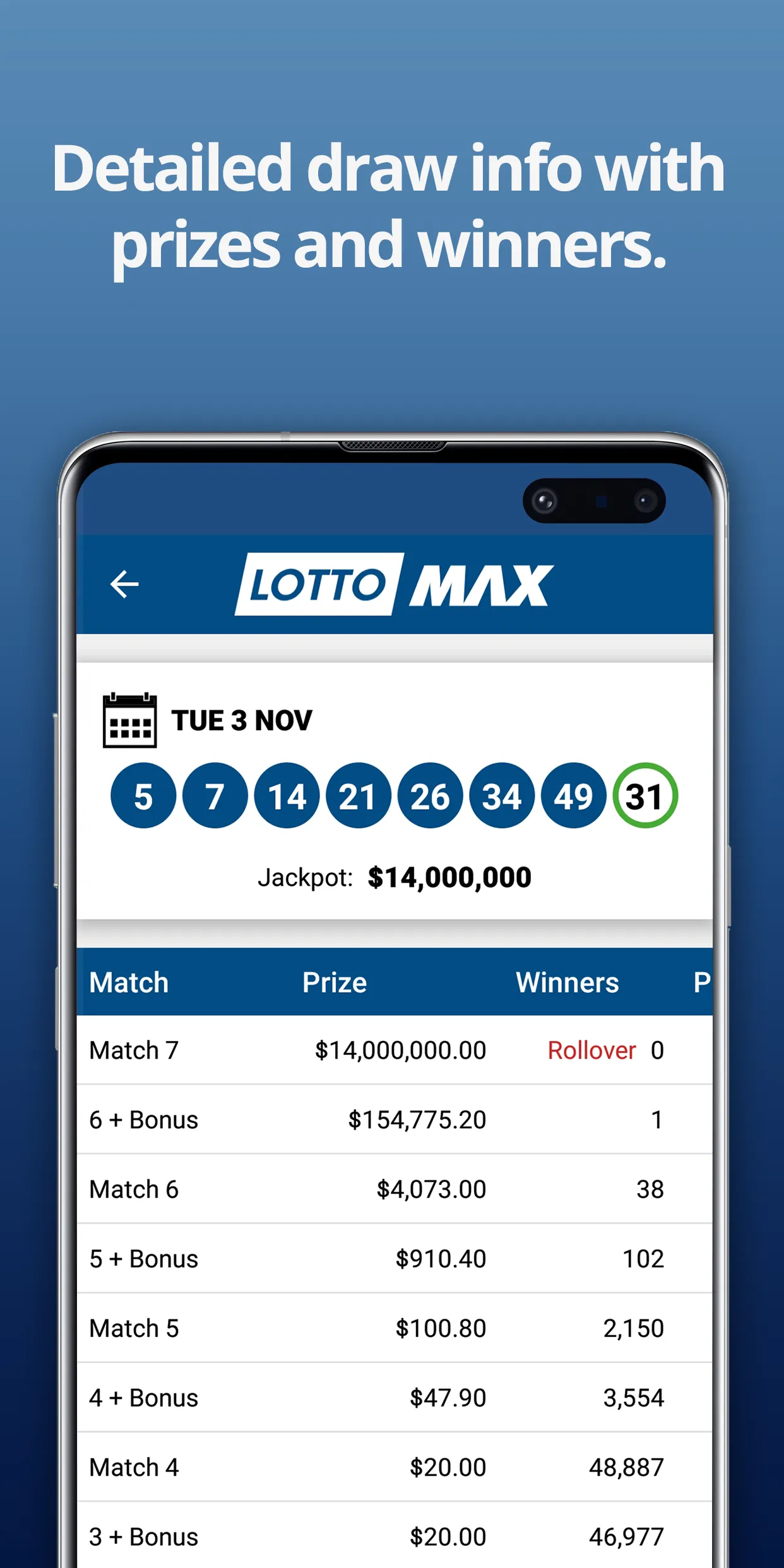 Lotto Max Numbers | Indus Appstore | Screenshot