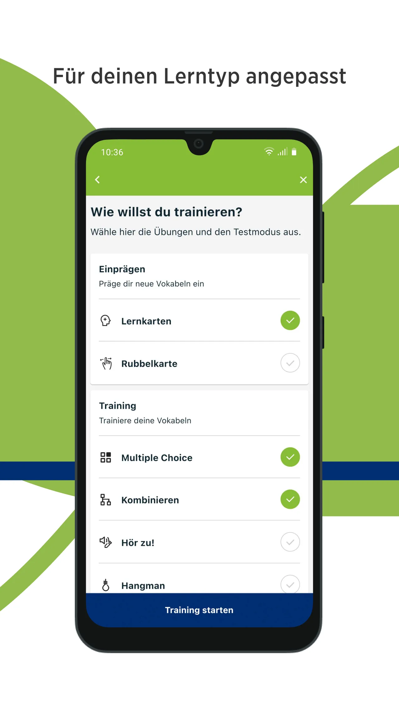 Green Line Vokabeltrainer | Indus Appstore | Screenshot