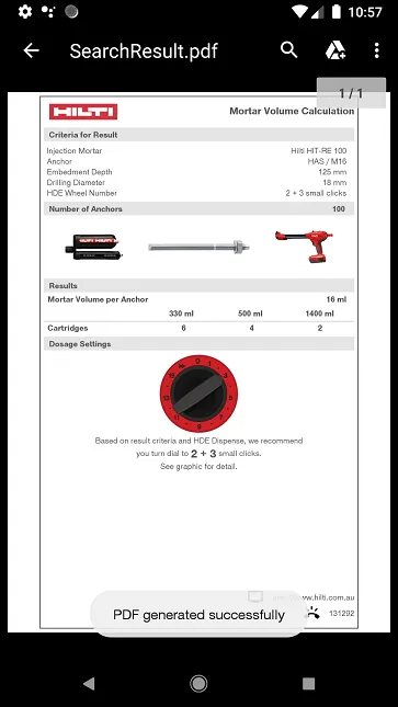 Hilti Volume Calculator | Indus Appstore | Screenshot