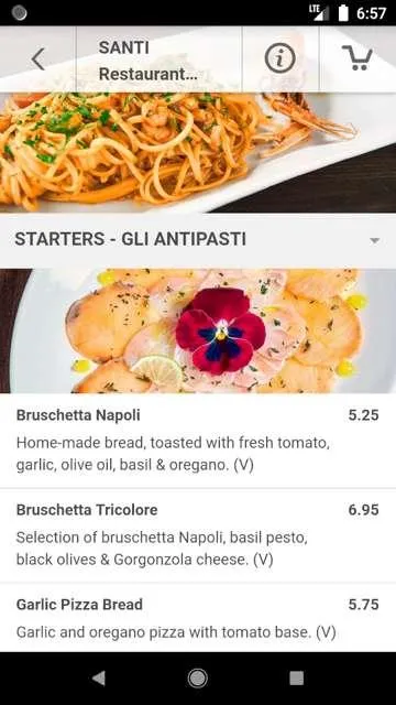 SANTI Restaurant Pizzeria | Indus Appstore | Screenshot