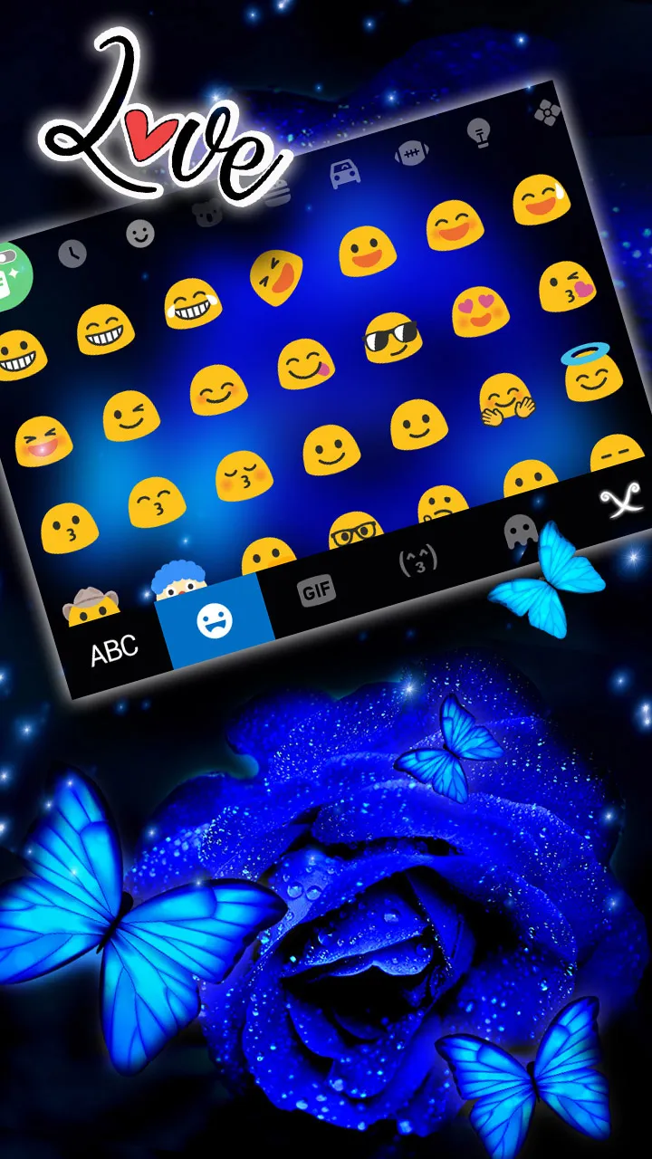 Rose Blue Butterfly Theme | Indus Appstore | Screenshot