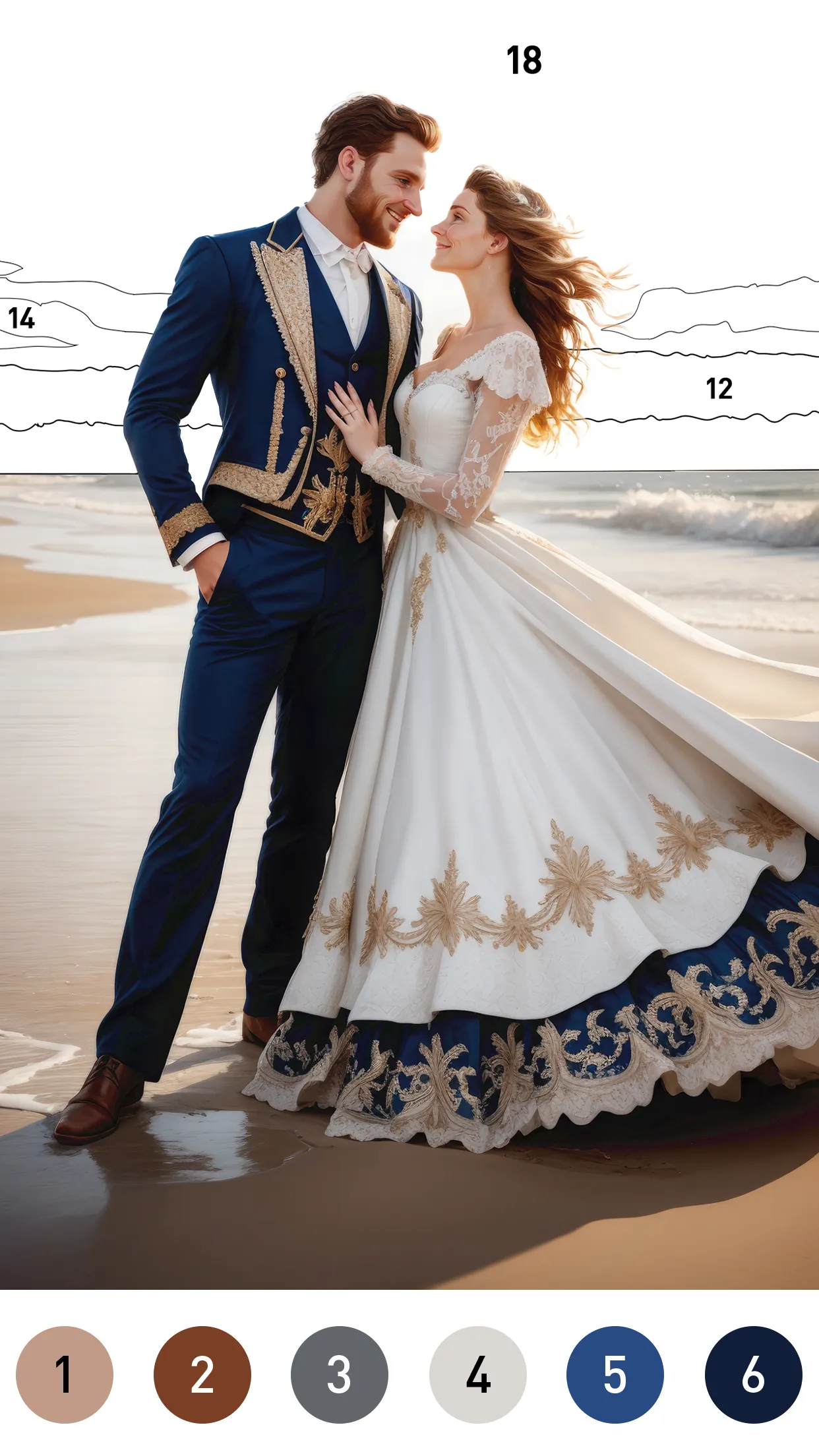Gown Color by Number Book | Indus Appstore | Screenshot