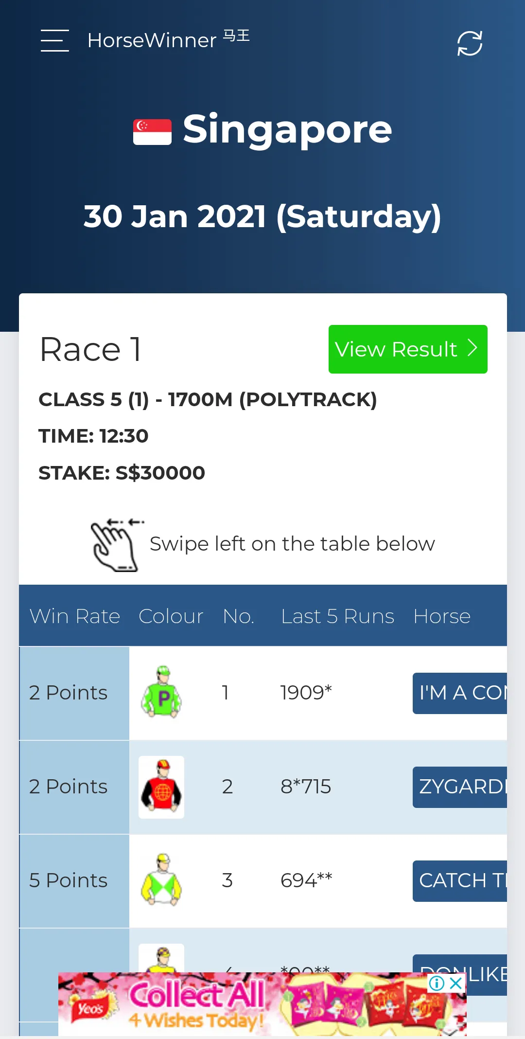 HorseWinner 马王: Race Results | Indus Appstore | Screenshot