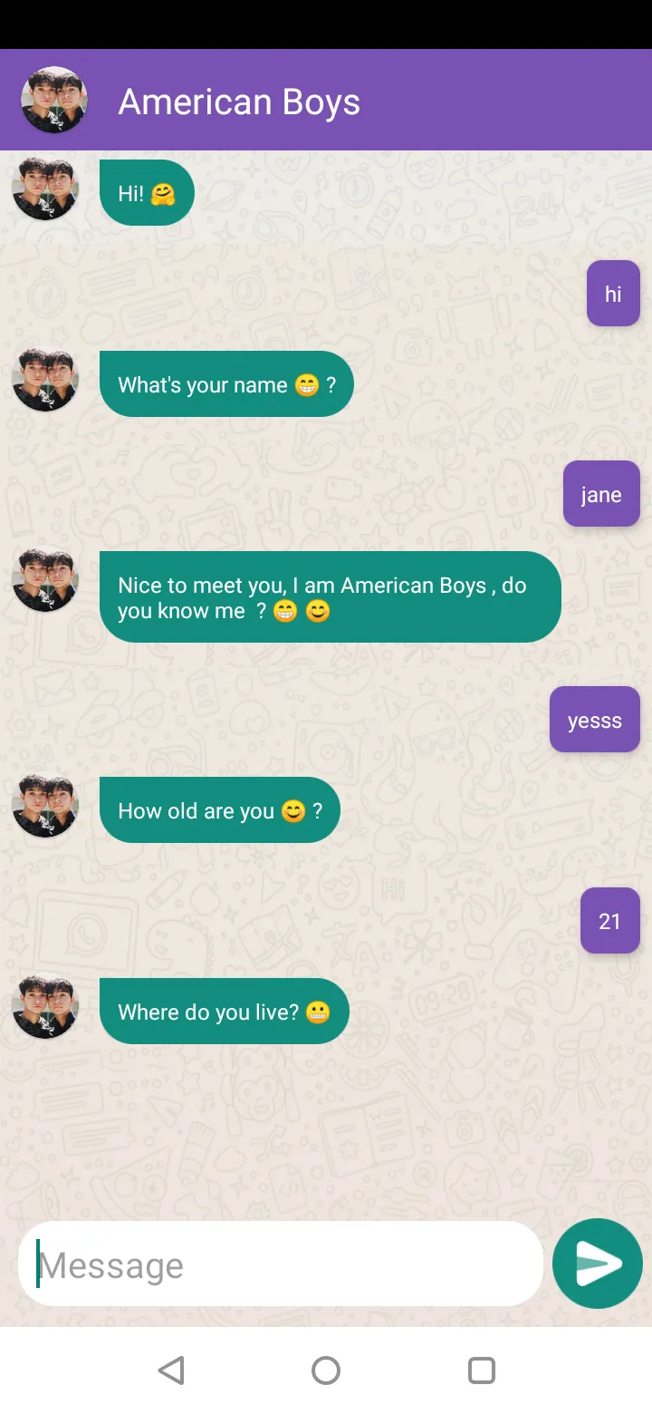 American Boys Fake Video Call  | Indus Appstore | Screenshot