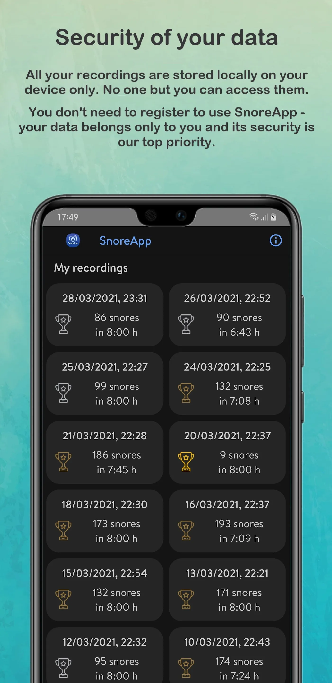 SnoreApp: snoring detection | Indus Appstore | Screenshot