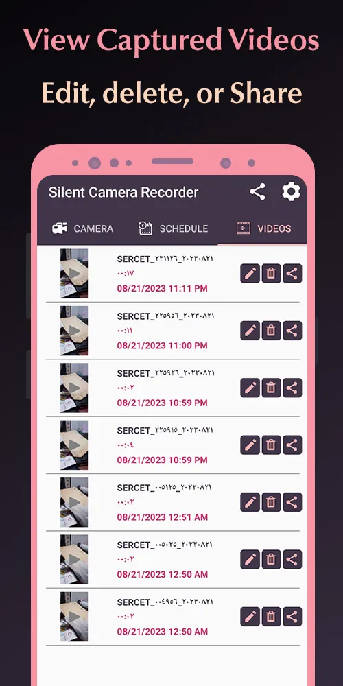 Silent camera video recorder | Indus Appstore | Screenshot