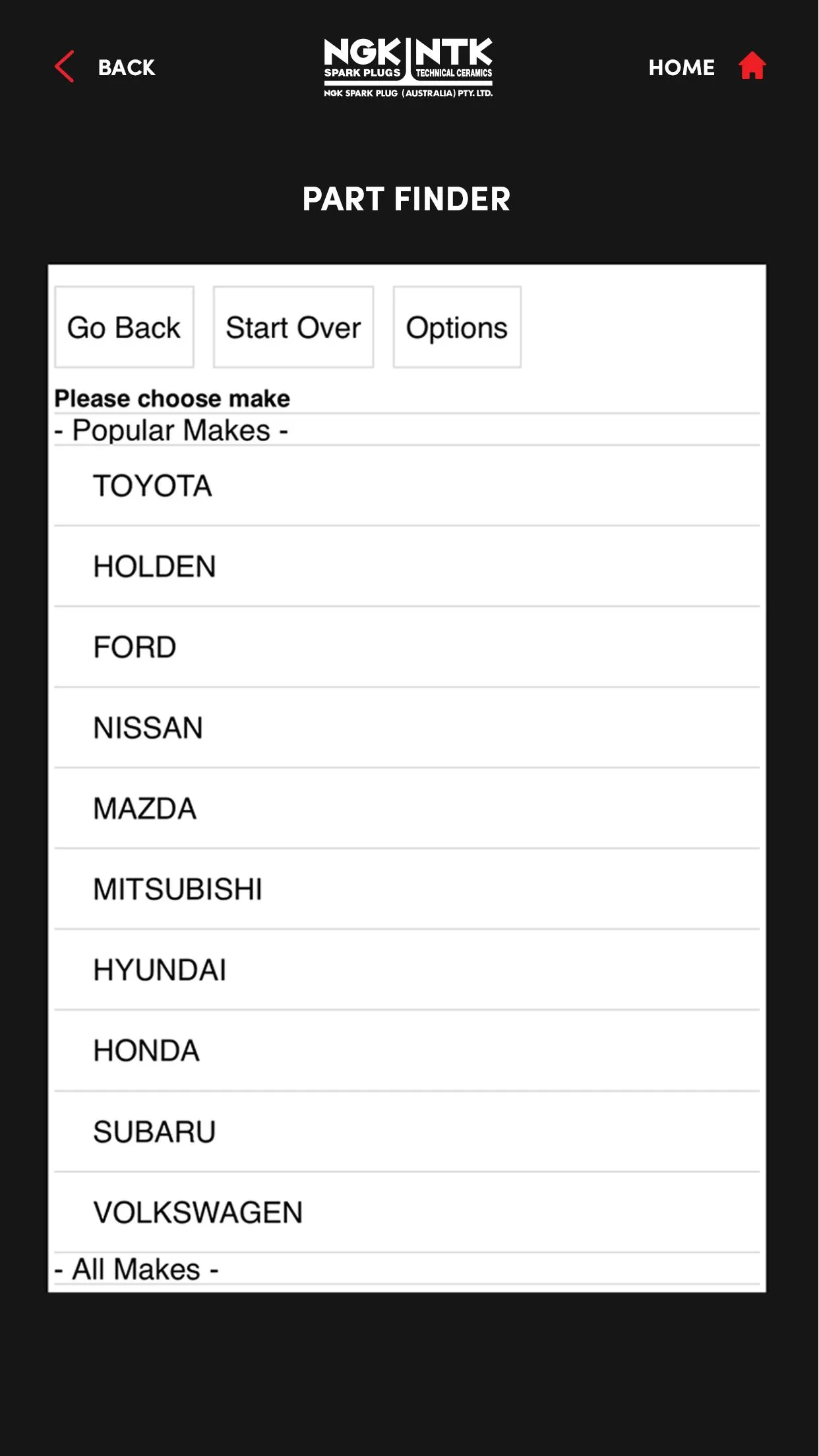 NGK PART FINDER AU | Indus Appstore | Screenshot