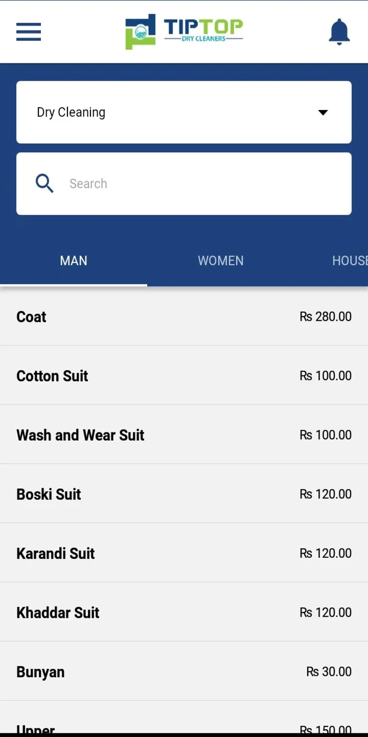 TipTop Dry Cleaners | Indus Appstore | Screenshot