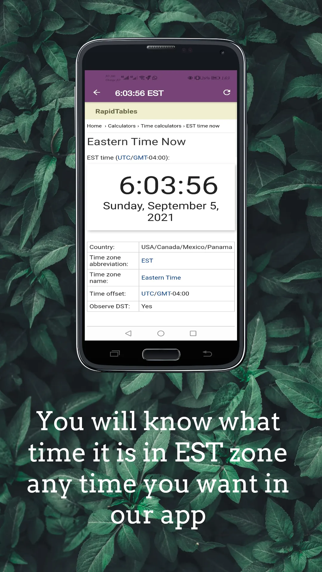 EST time clock (Eastern clock) | Indus Appstore | Screenshot