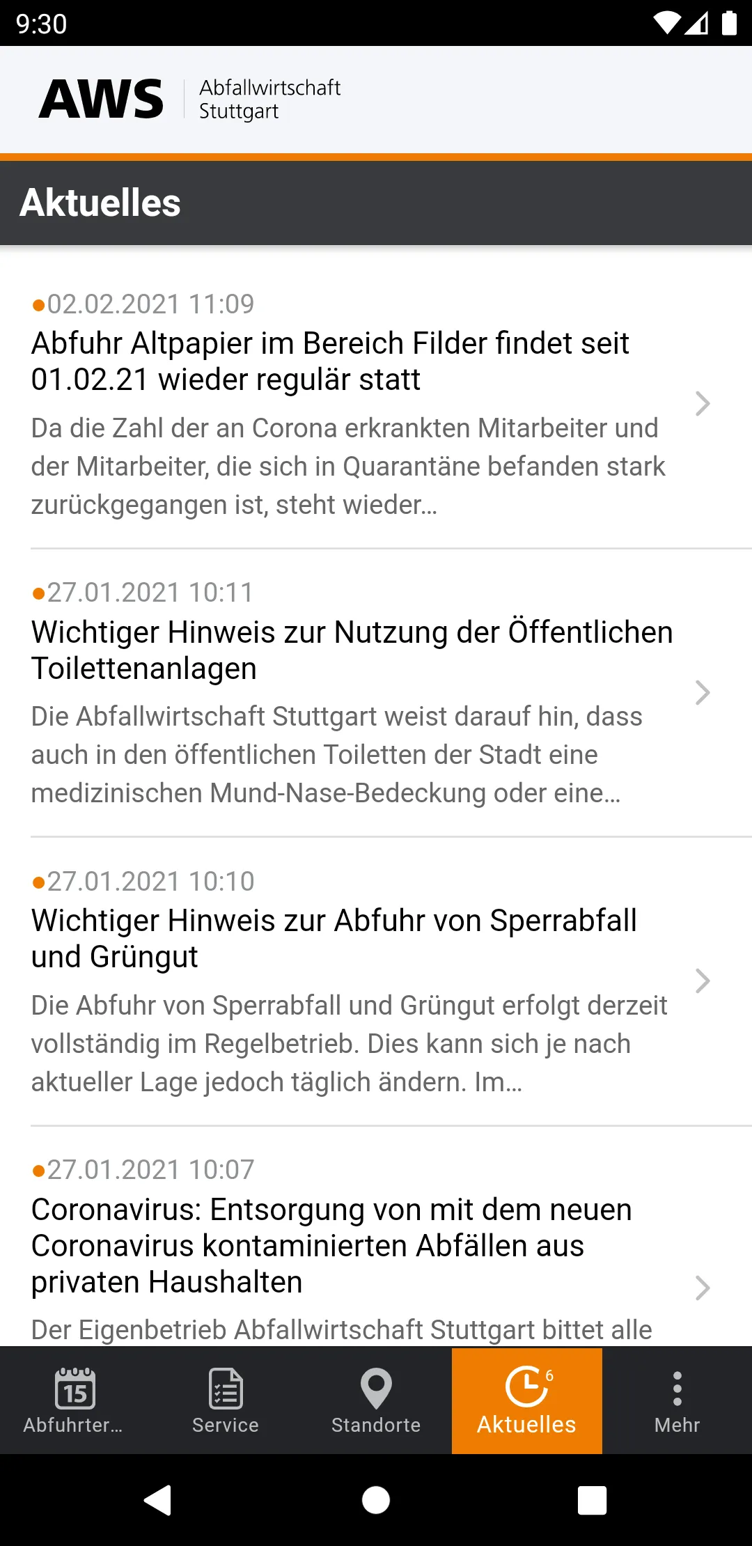 Abfallwirtschaft Stuttgart | Indus Appstore | Screenshot