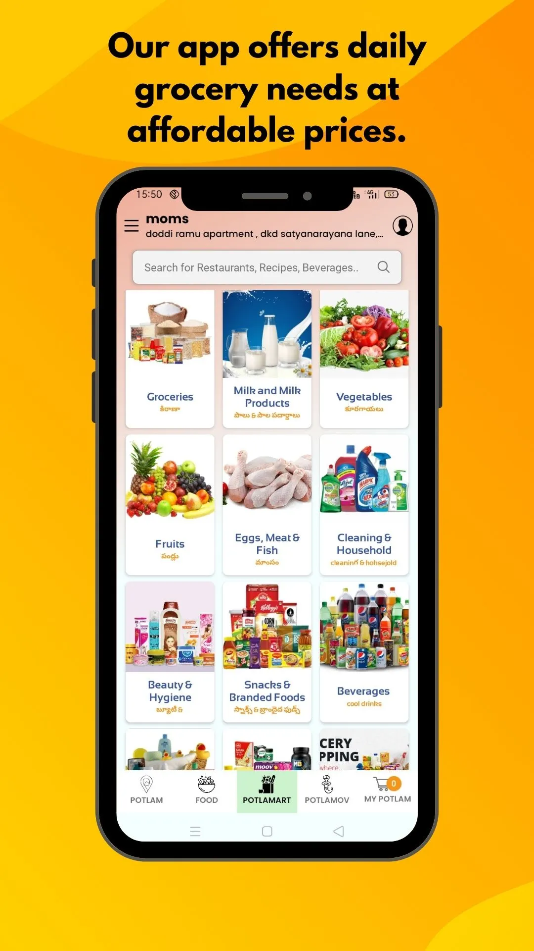 POTLAM - Food and Kirana App | Indus Appstore | Screenshot