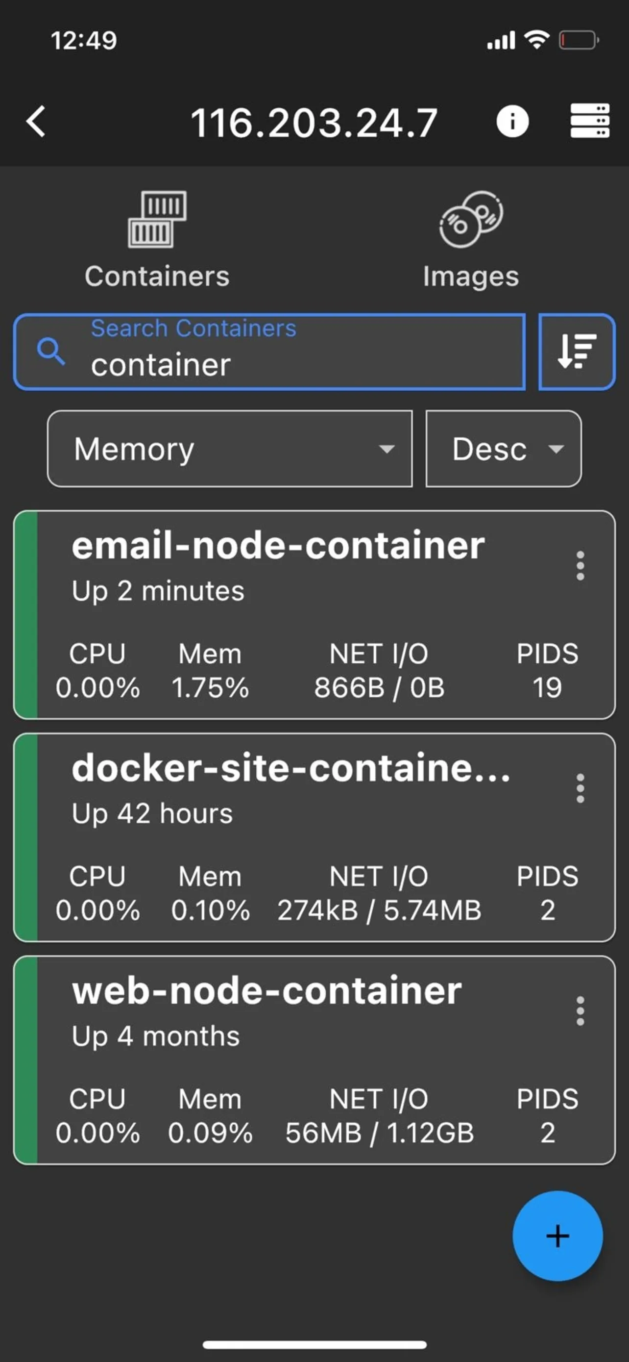 Docker Management Lite | Indus Appstore | Screenshot