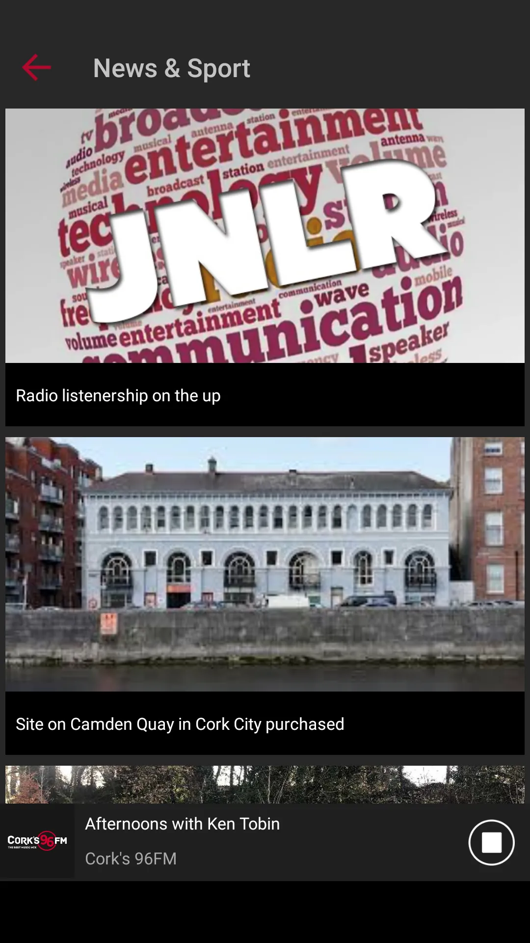 Cork's 96FM | Indus Appstore | Screenshot