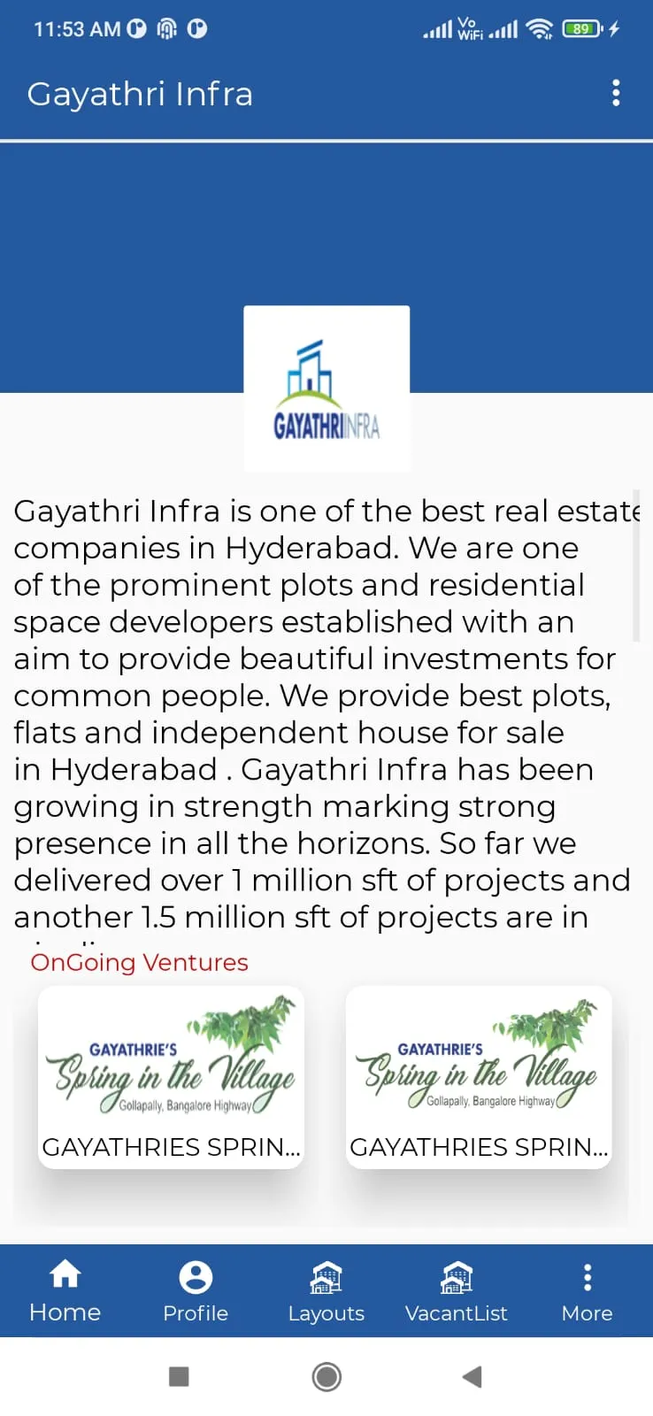 Gayathri Infra | Indus Appstore | Screenshot