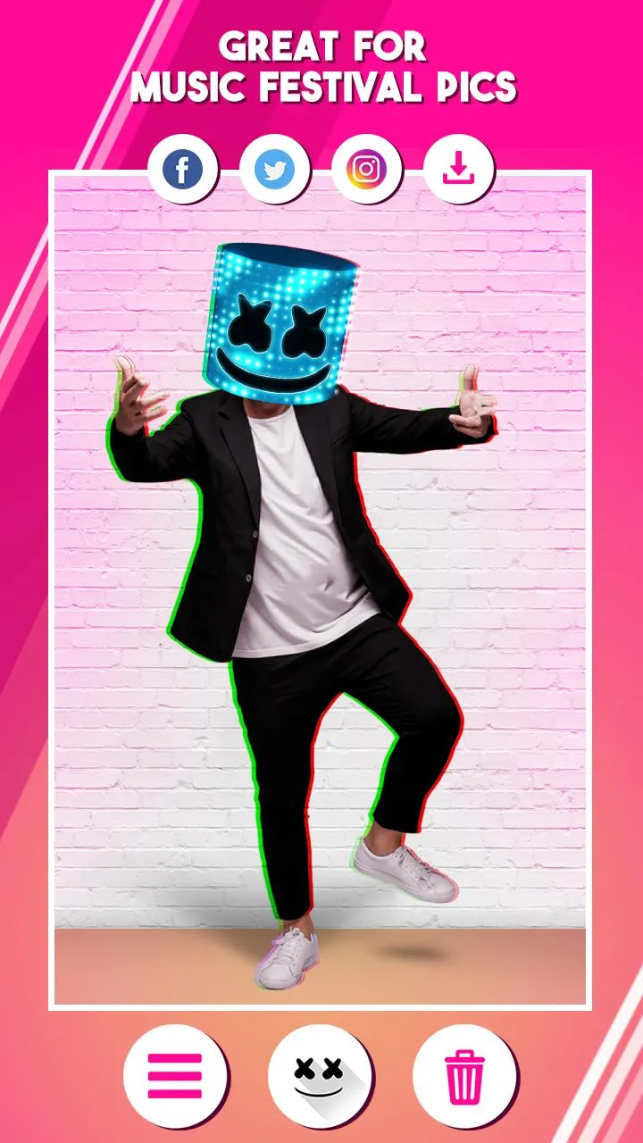 Marshmello Mask Photo Editor | Indus Appstore | Screenshot