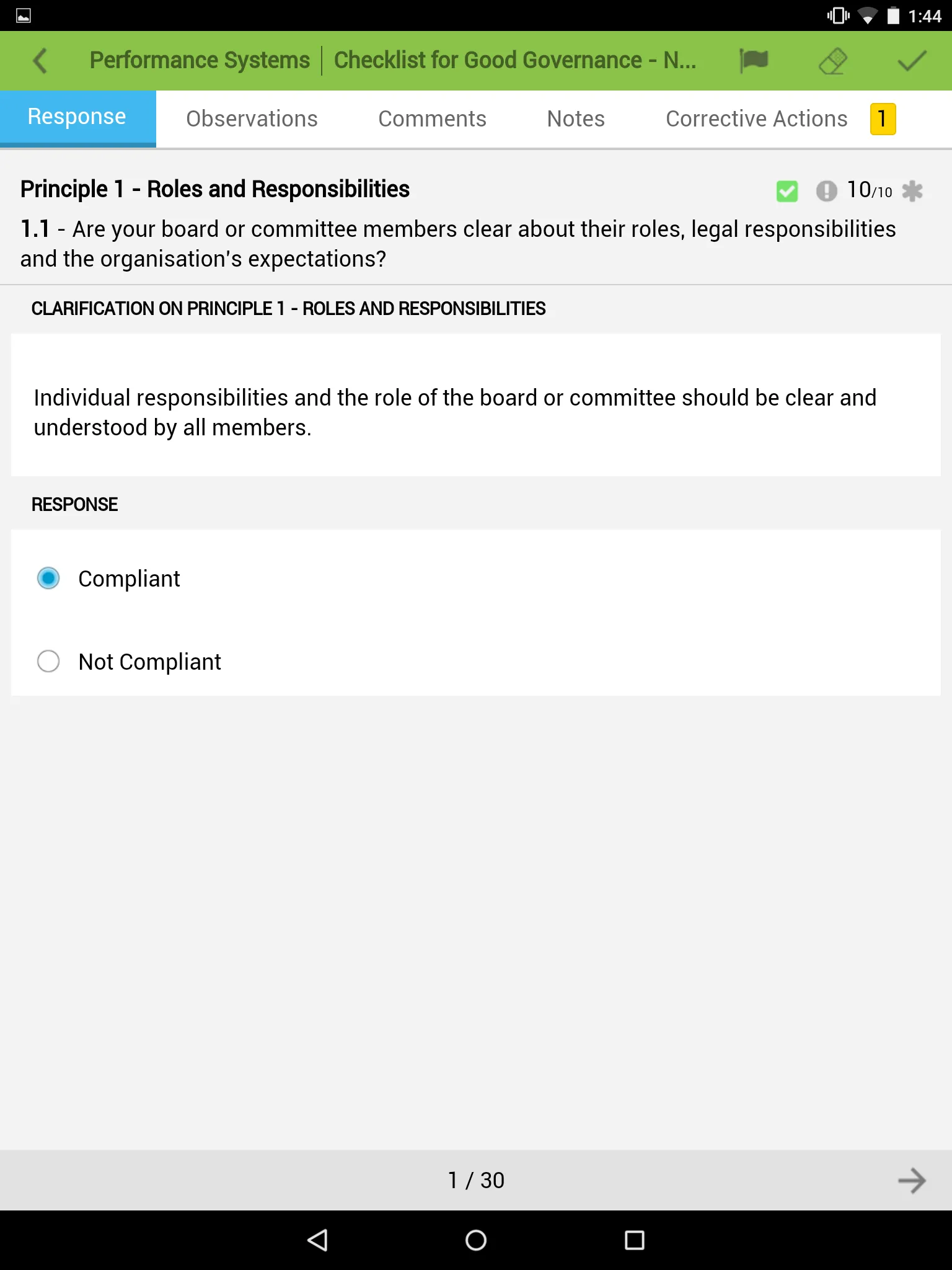 Compliance Checkpoint | Indus Appstore | Screenshot