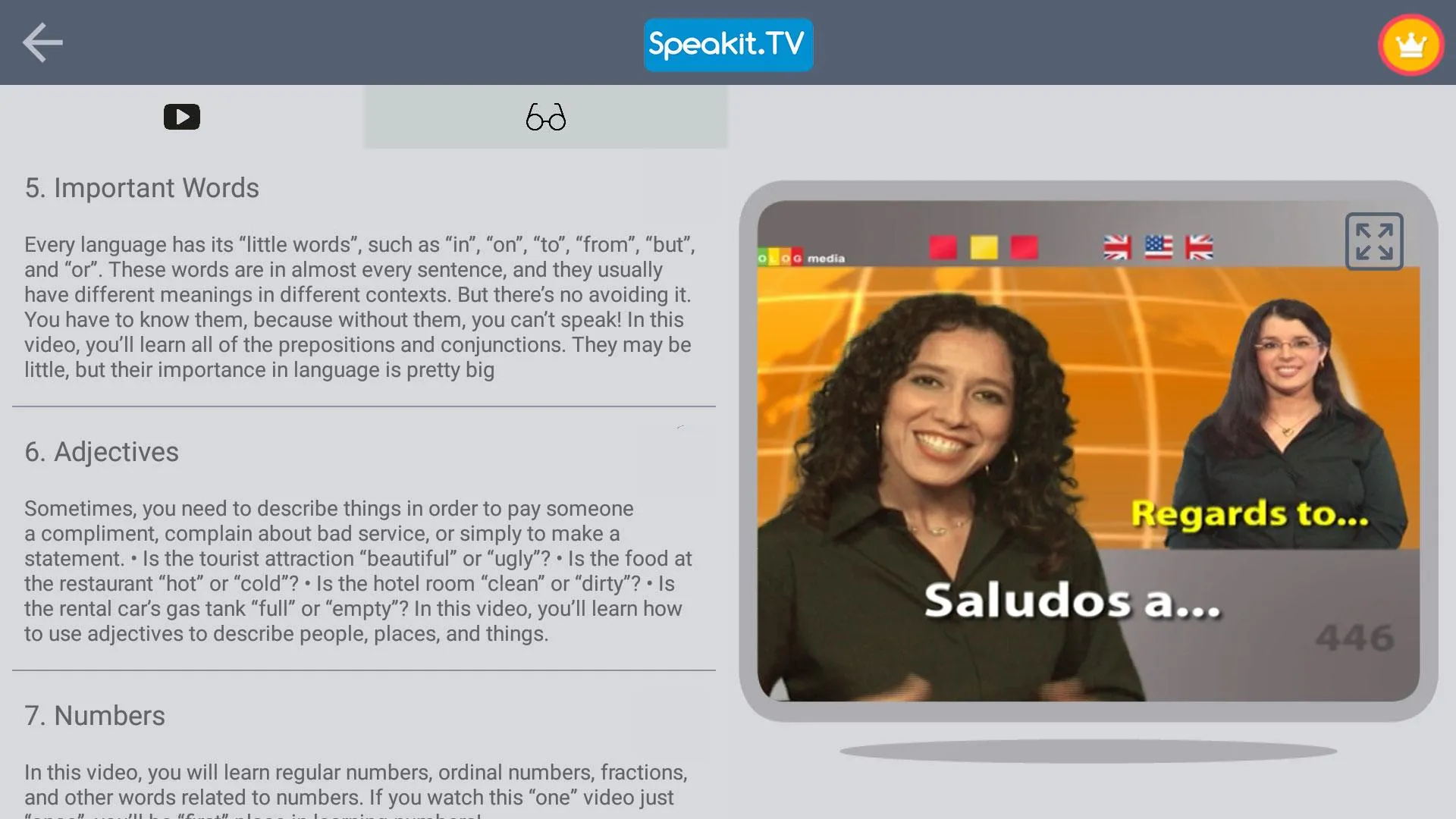 Spanish | Speakit.tv | Indus Appstore | Screenshot