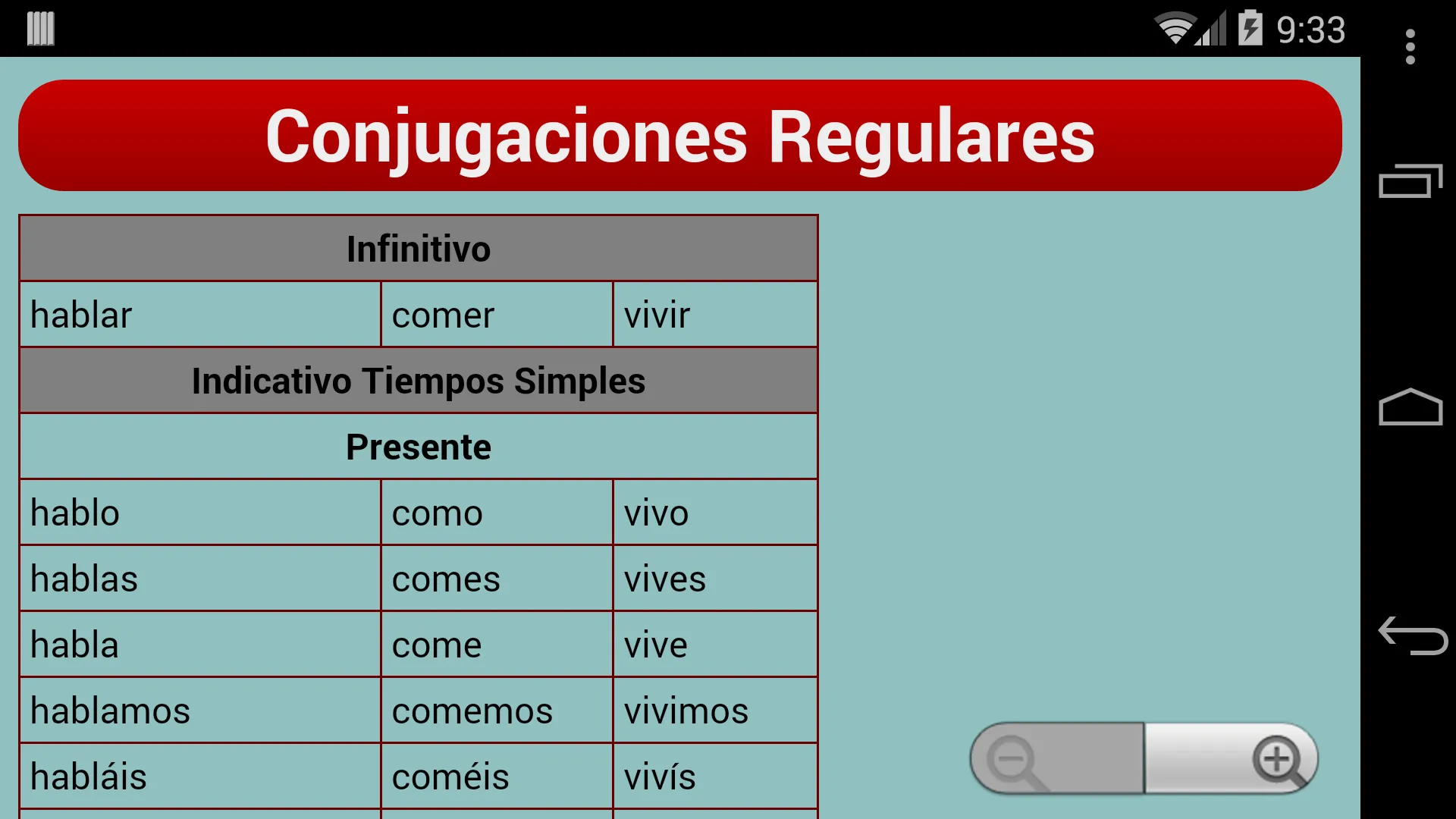 Spanish Verb Trainer | Indus Appstore | Screenshot