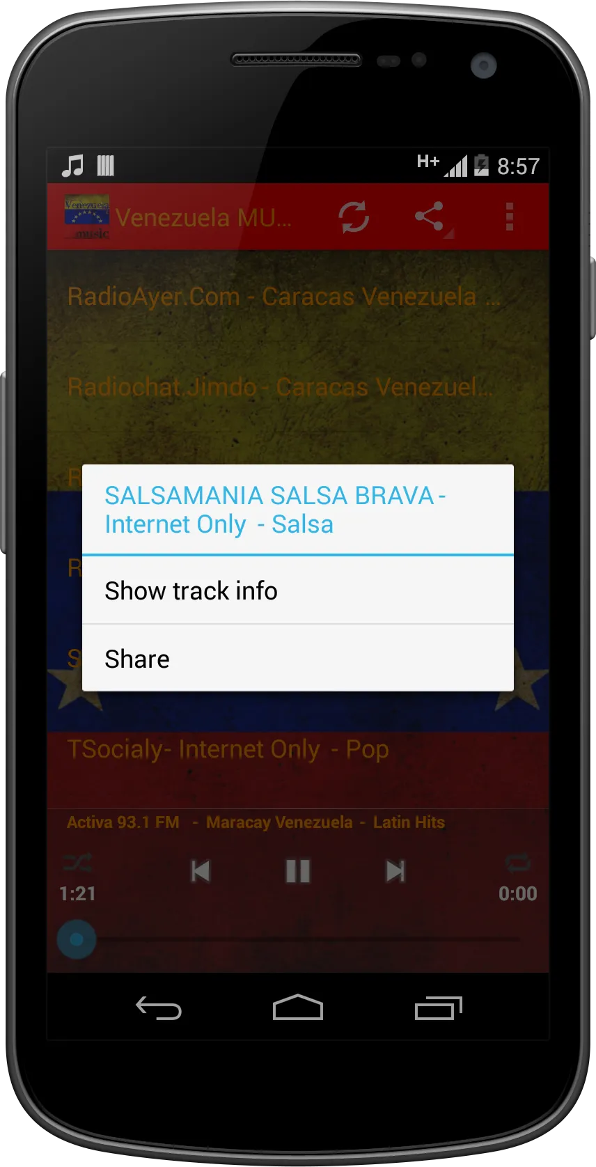 Venezuela MUSIC Radio | Indus Appstore | Screenshot