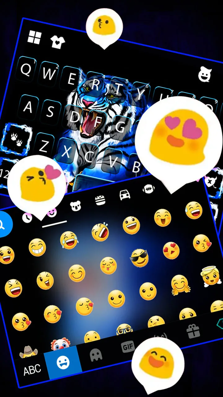 Roaring Neon Tiger Keyboard Ba | Indus Appstore | Screenshot