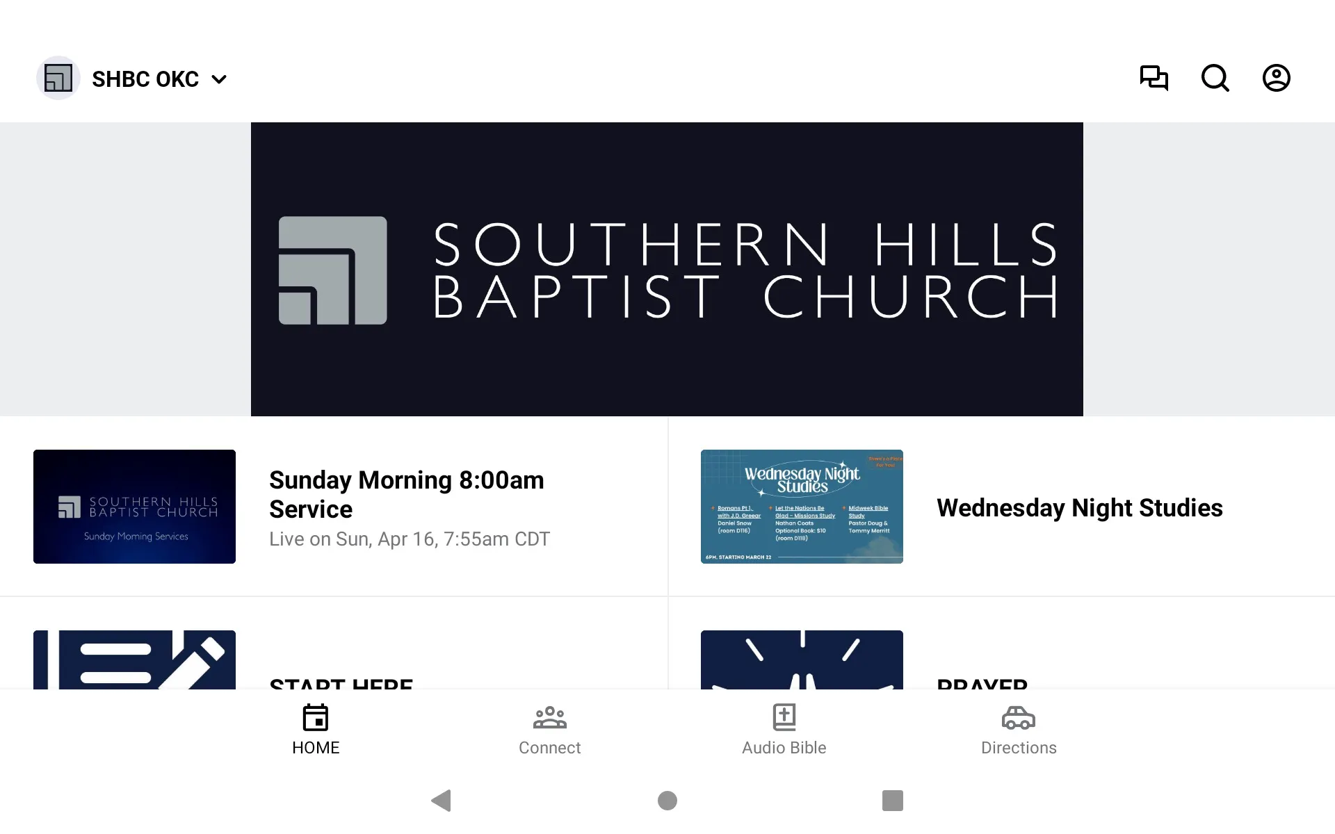 Southern Hills Baptist OKC | Indus Appstore | Screenshot