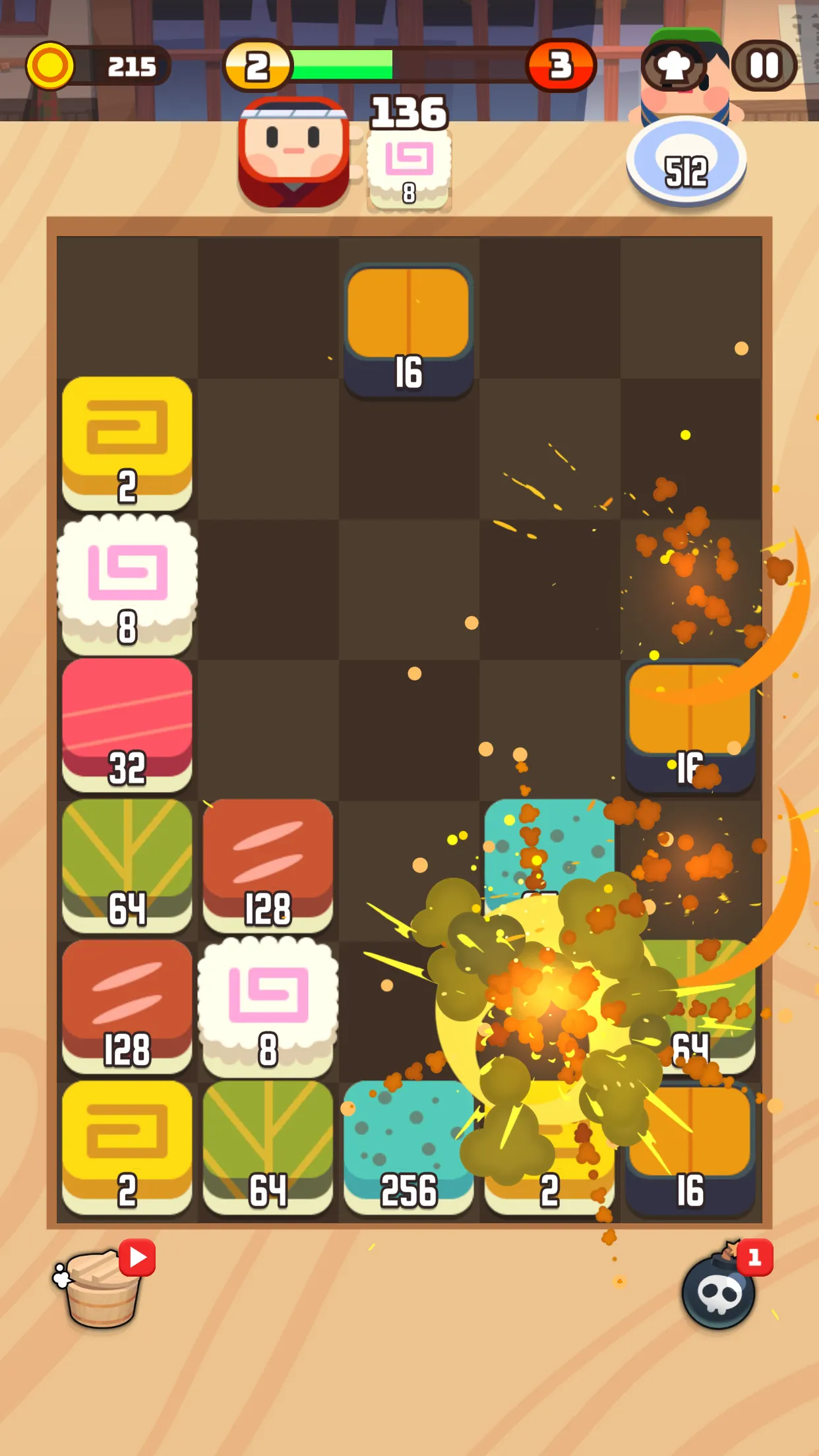 Sushi Drop : 2048 Merge Puzzle | Indus Appstore | Screenshot