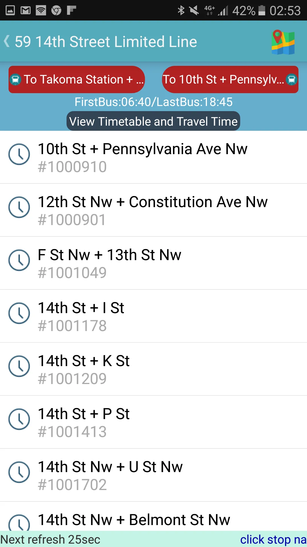 Washington DC Bus Tracker | Indus Appstore | Screenshot