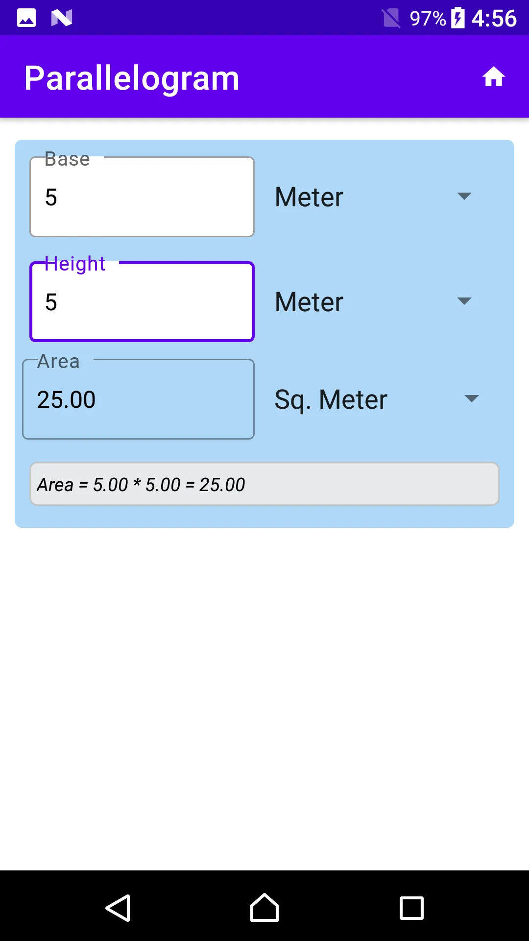 Area Calculator | Indus Appstore | Screenshot