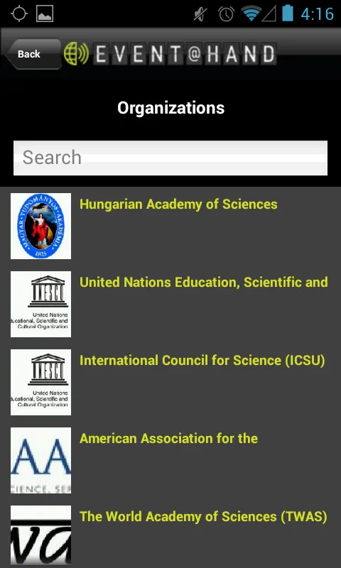 World Science Forum EVENT@HAND | Indus Appstore | Screenshot