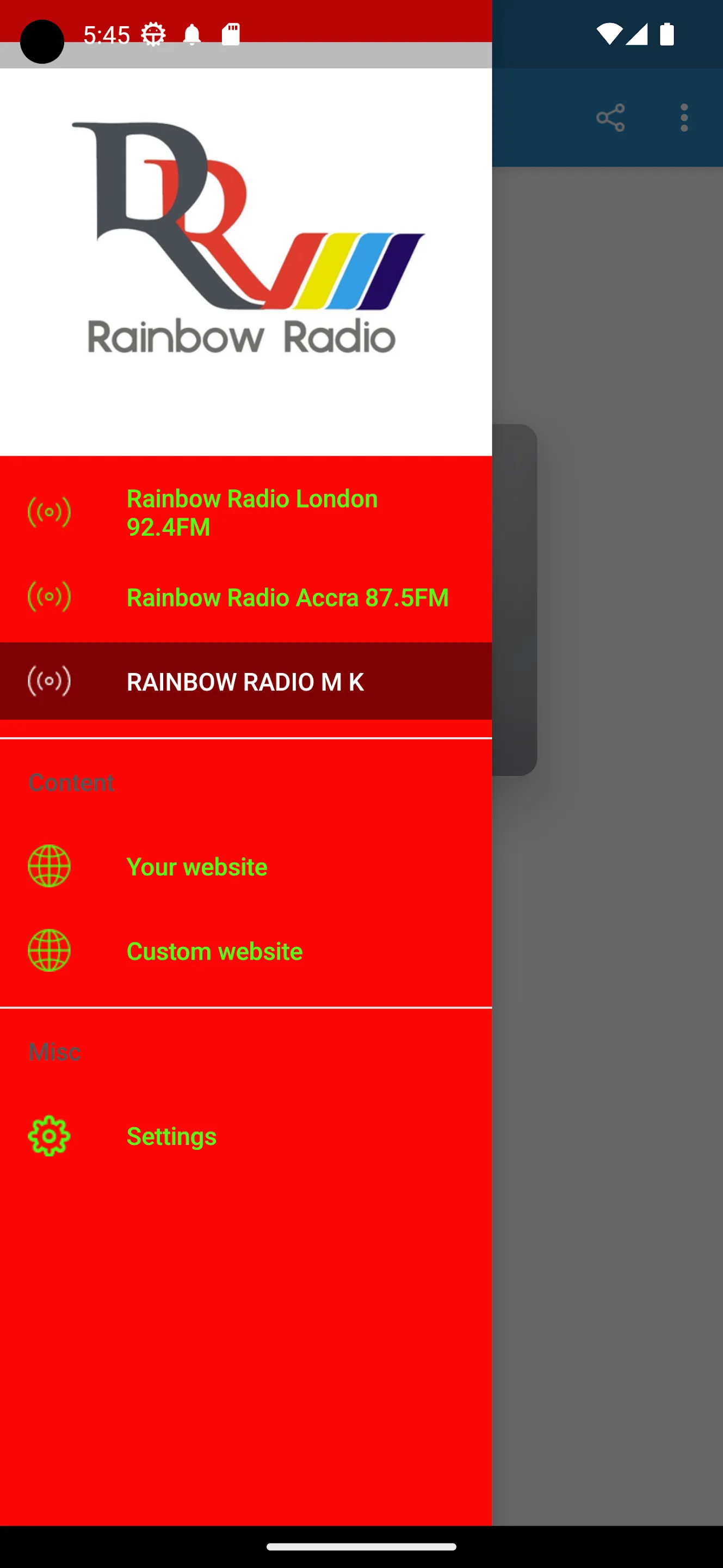 Rainbow Radio | Indus Appstore | Screenshot