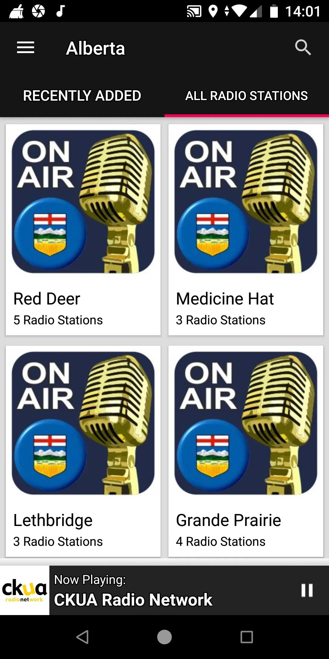 Alberta Radio Stations, Canada | Indus Appstore | Screenshot