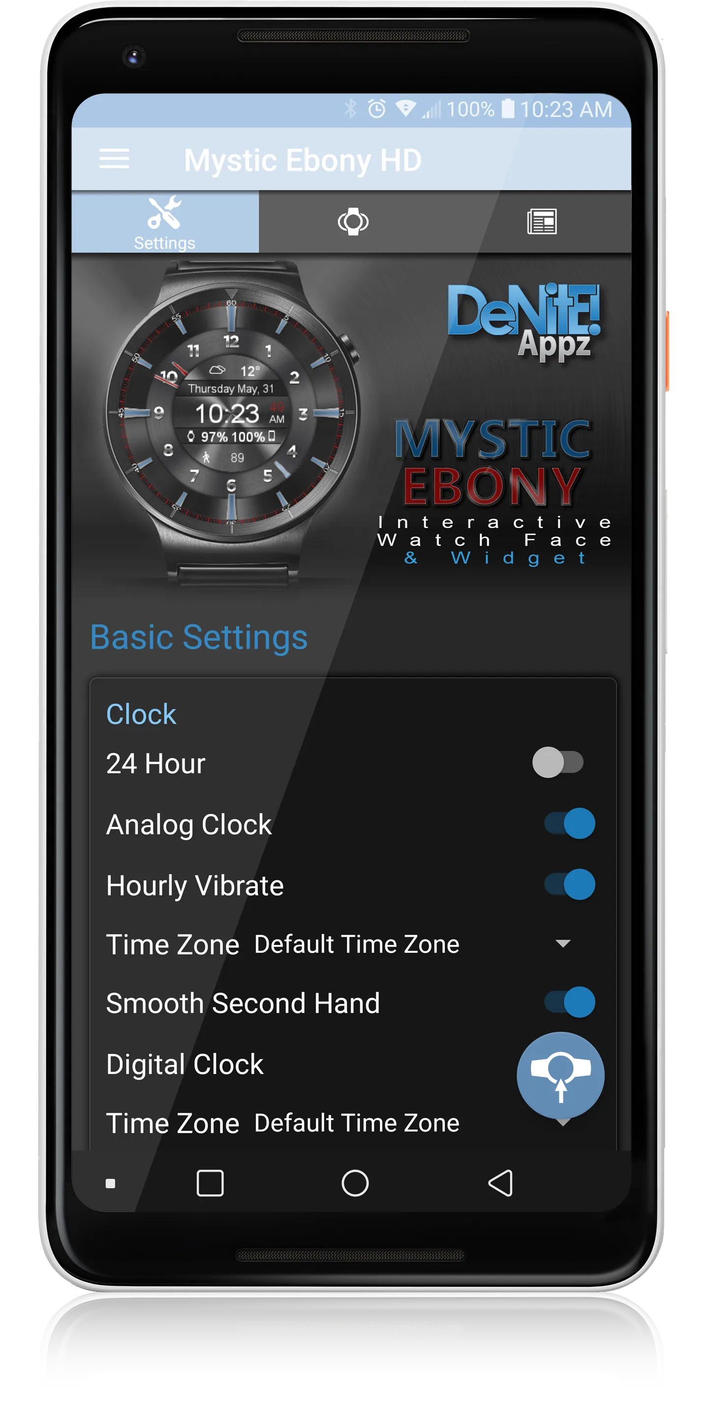 Mystic Ebony HD Watch Face | Indus Appstore | Screenshot