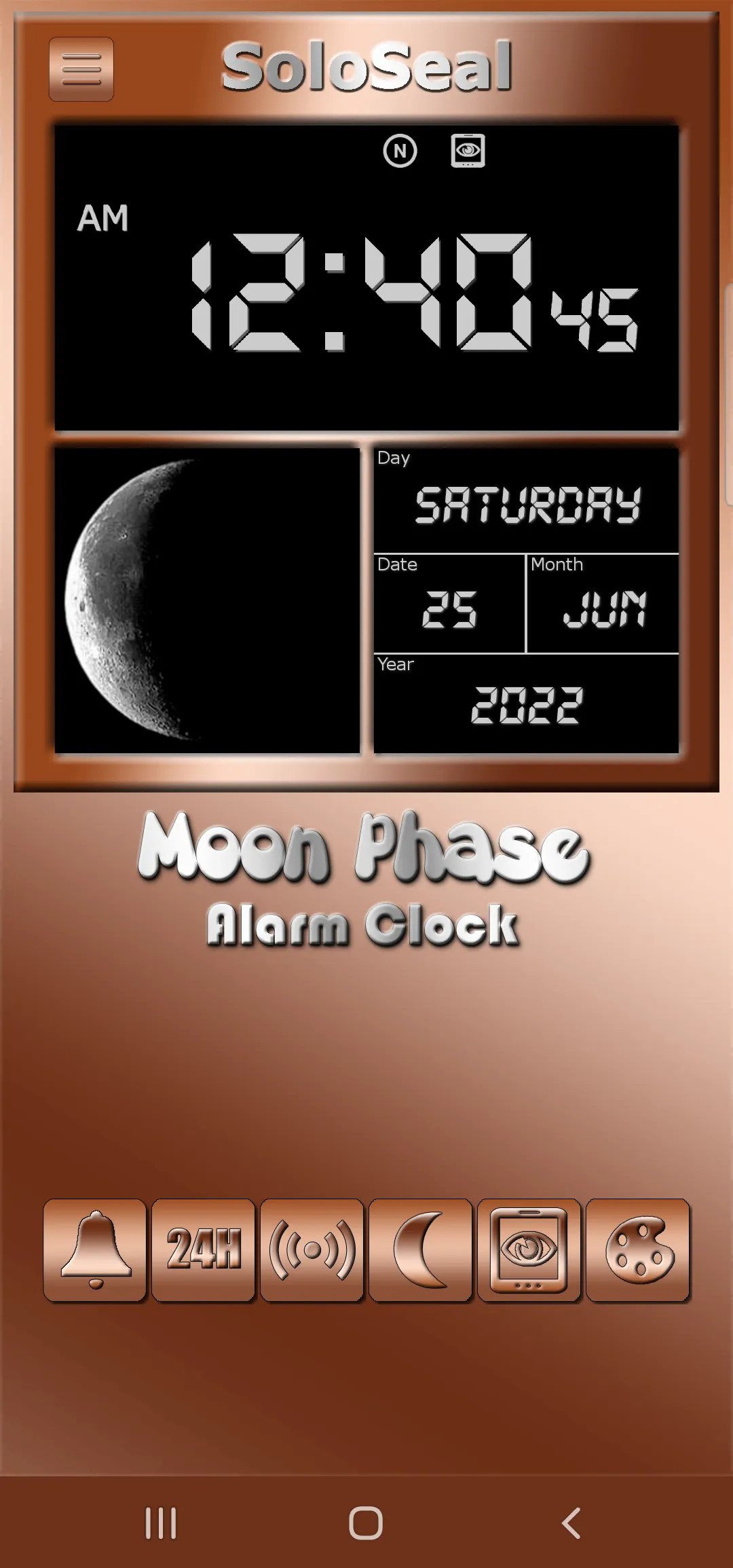 Moon Phase Alarm Clock | Indus Appstore | Screenshot