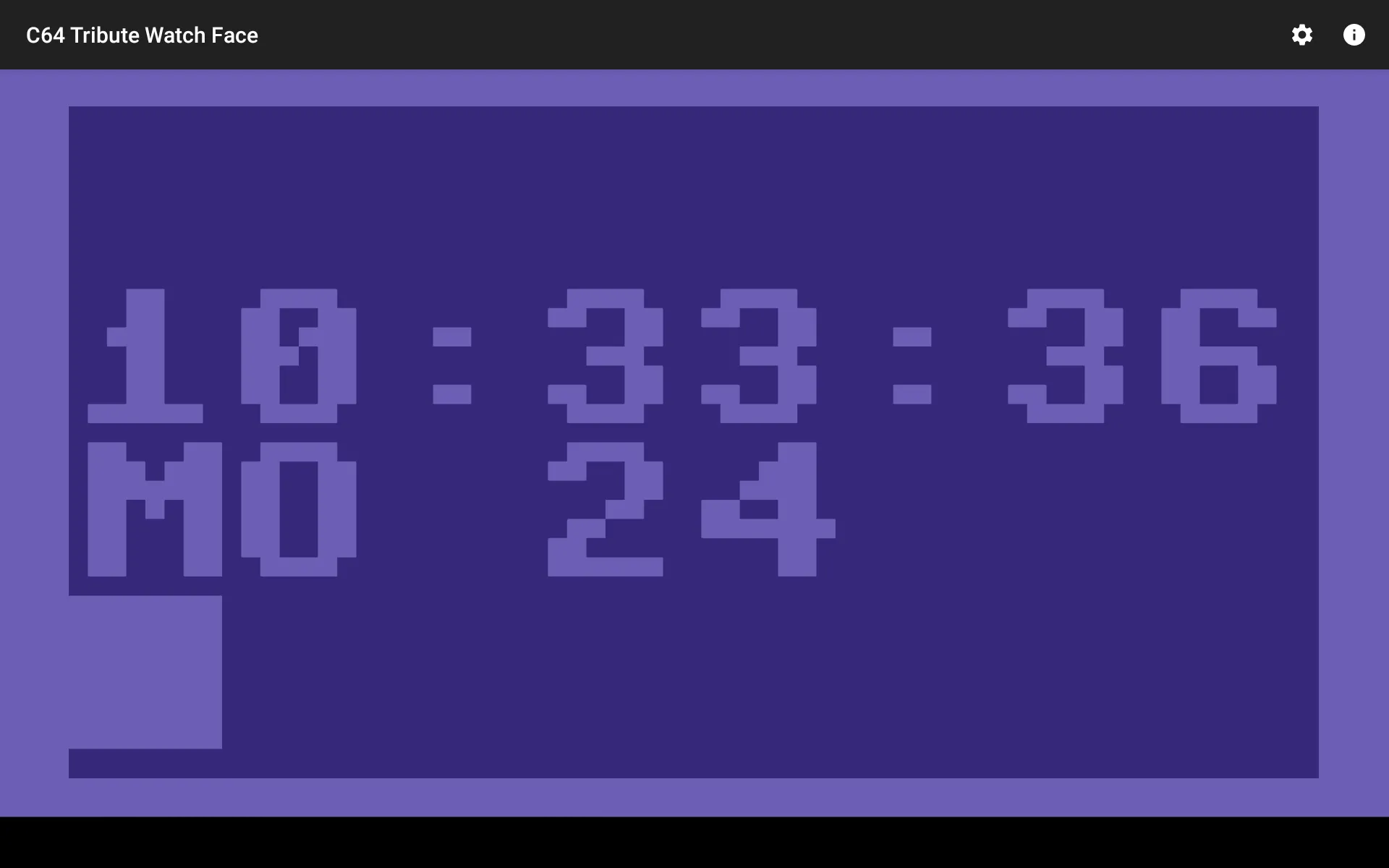 C64 Tribute Watch Face | Indus Appstore | Screenshot