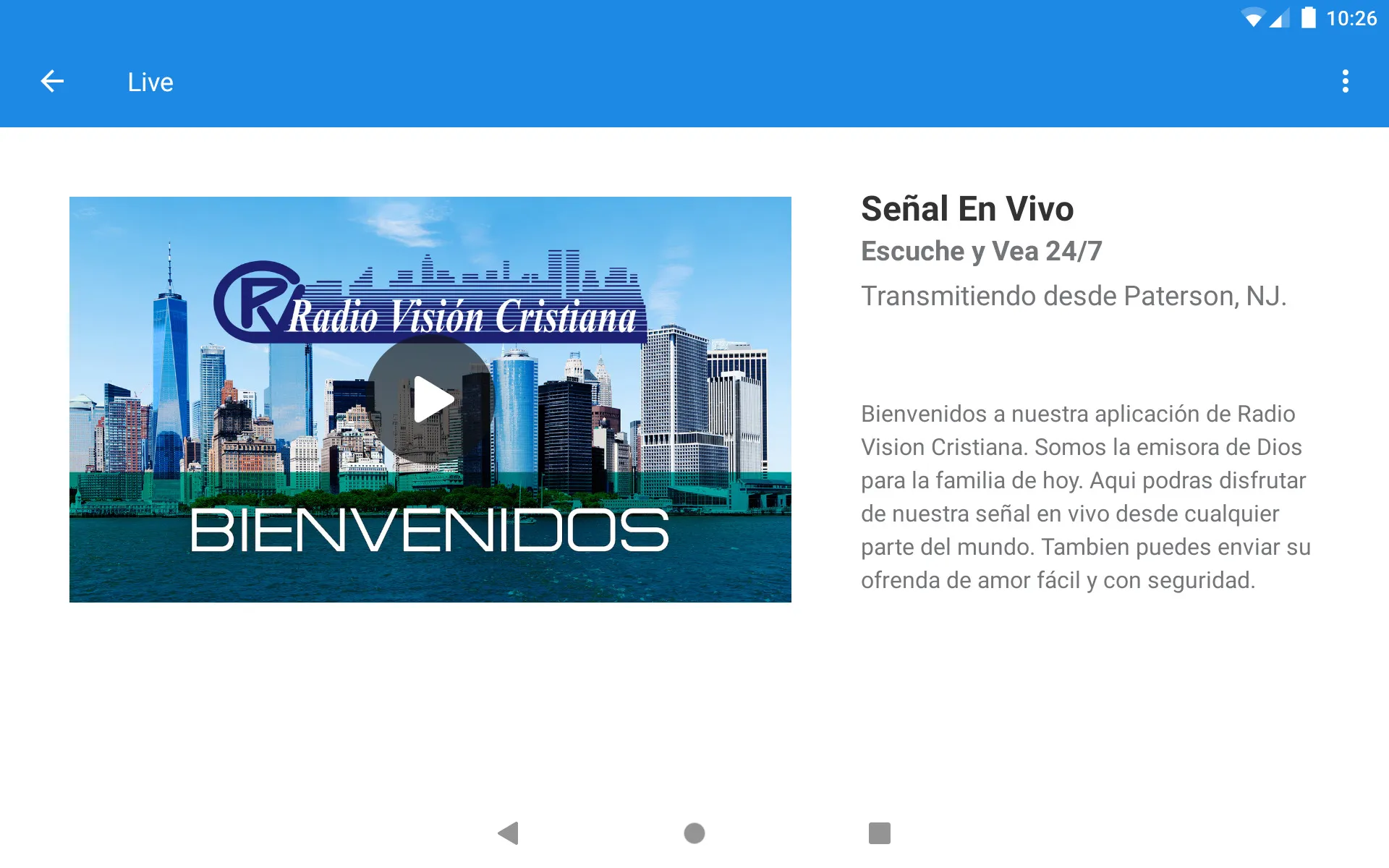 Radio Vision Cristiana | Indus Appstore | Screenshot