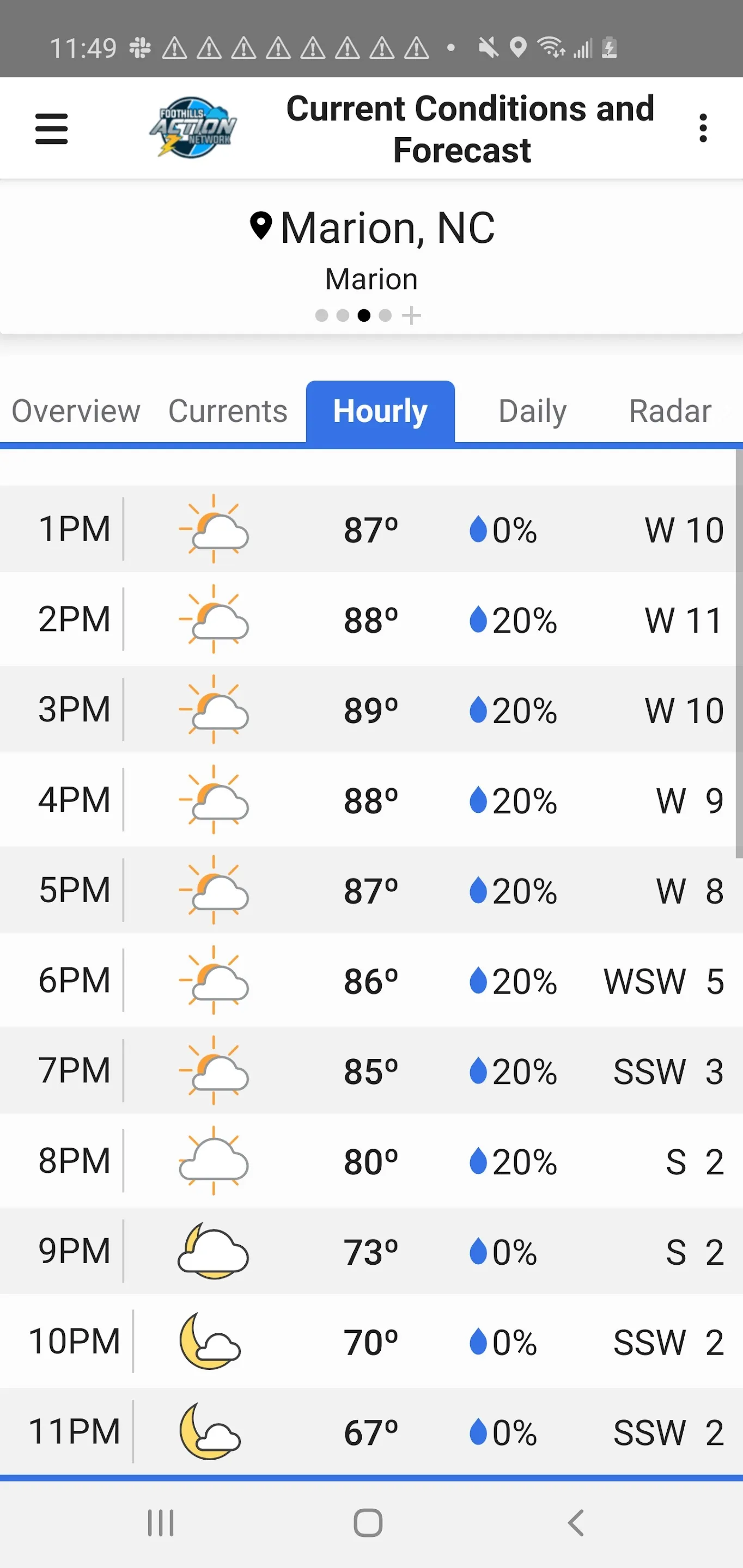 Foothills Weather Network | Indus Appstore | Screenshot