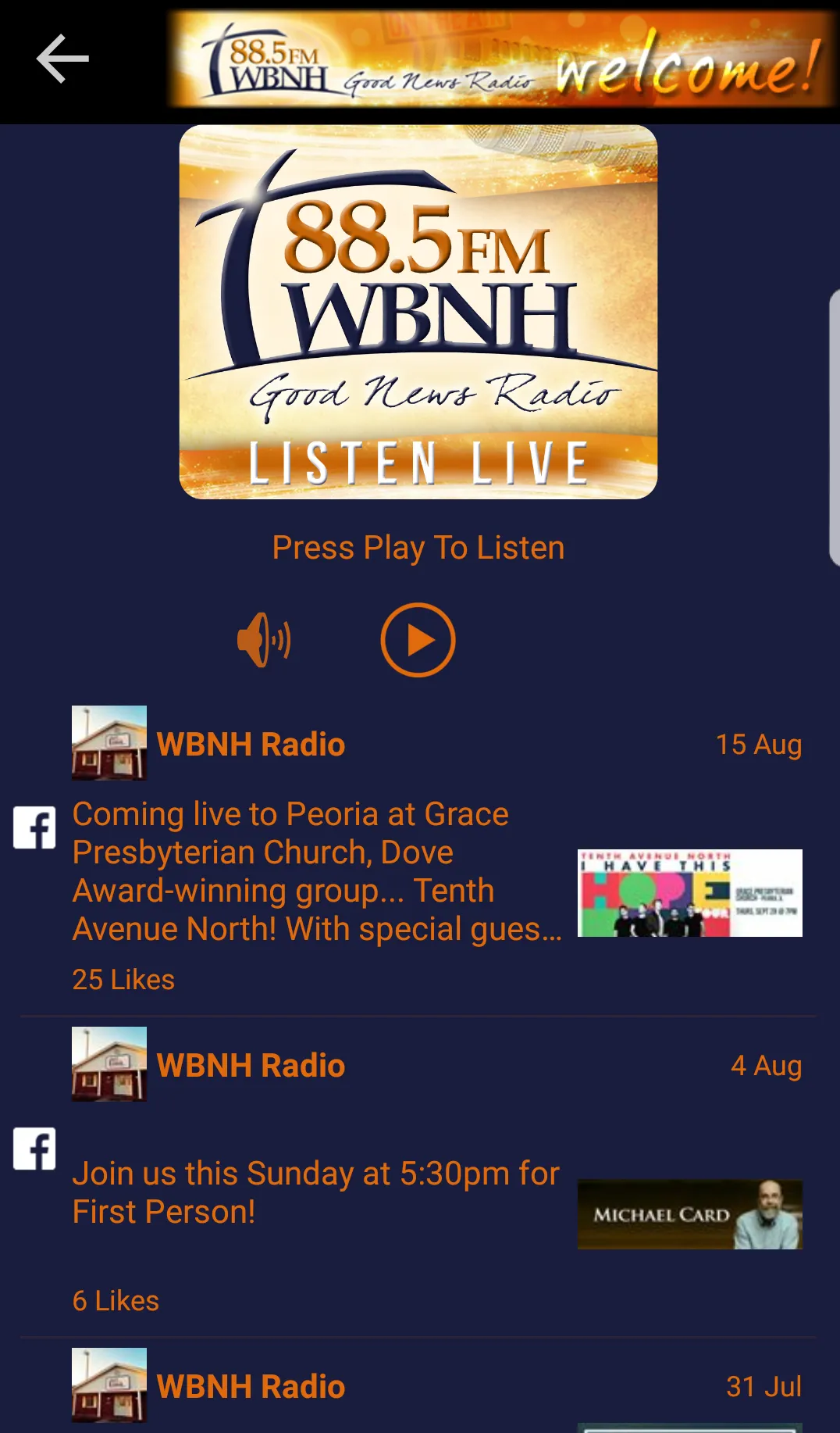 WBNH Radio | Indus Appstore | Screenshot
