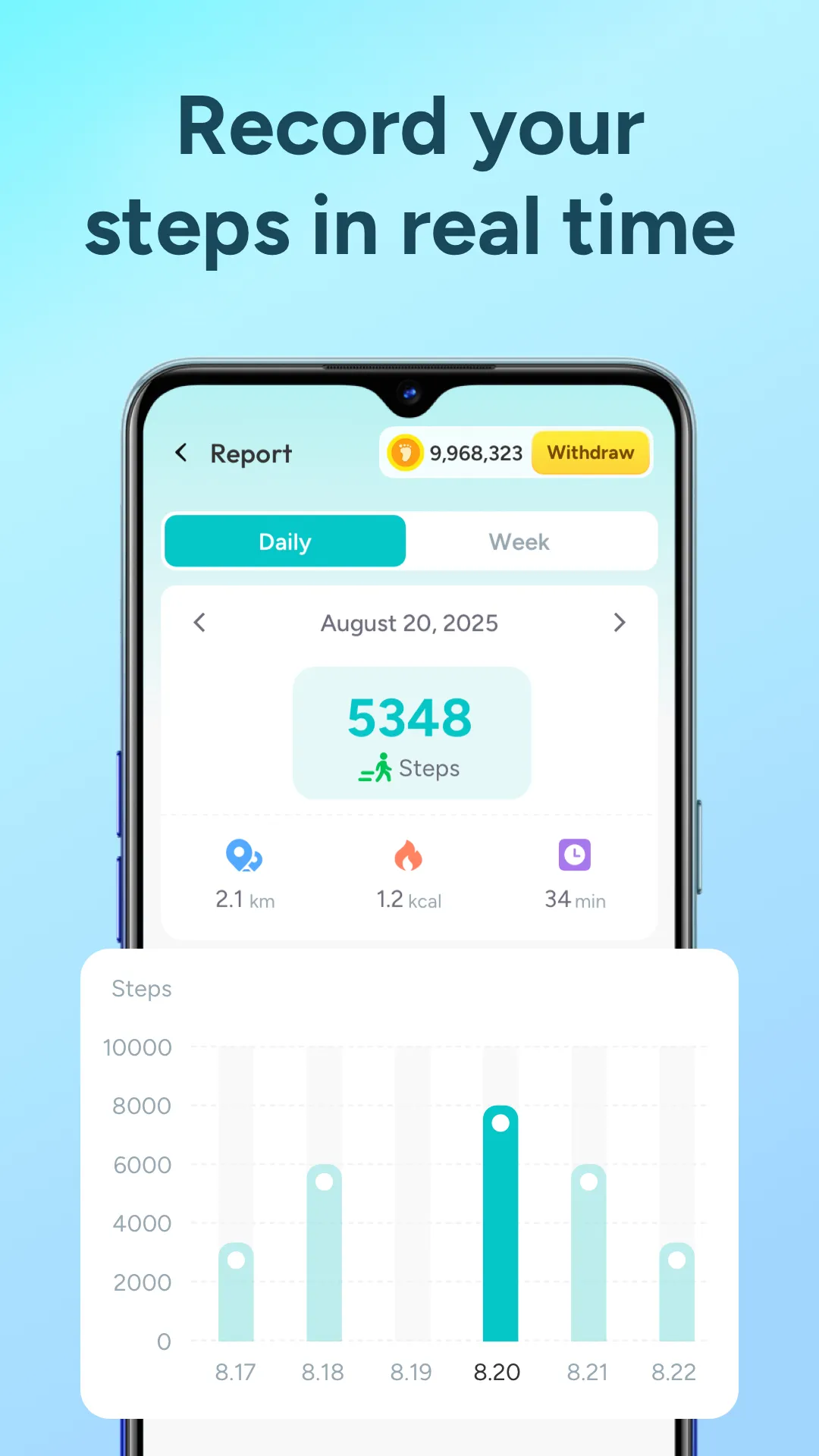 WalkStep:Tracker & Reward | Indus Appstore | Screenshot