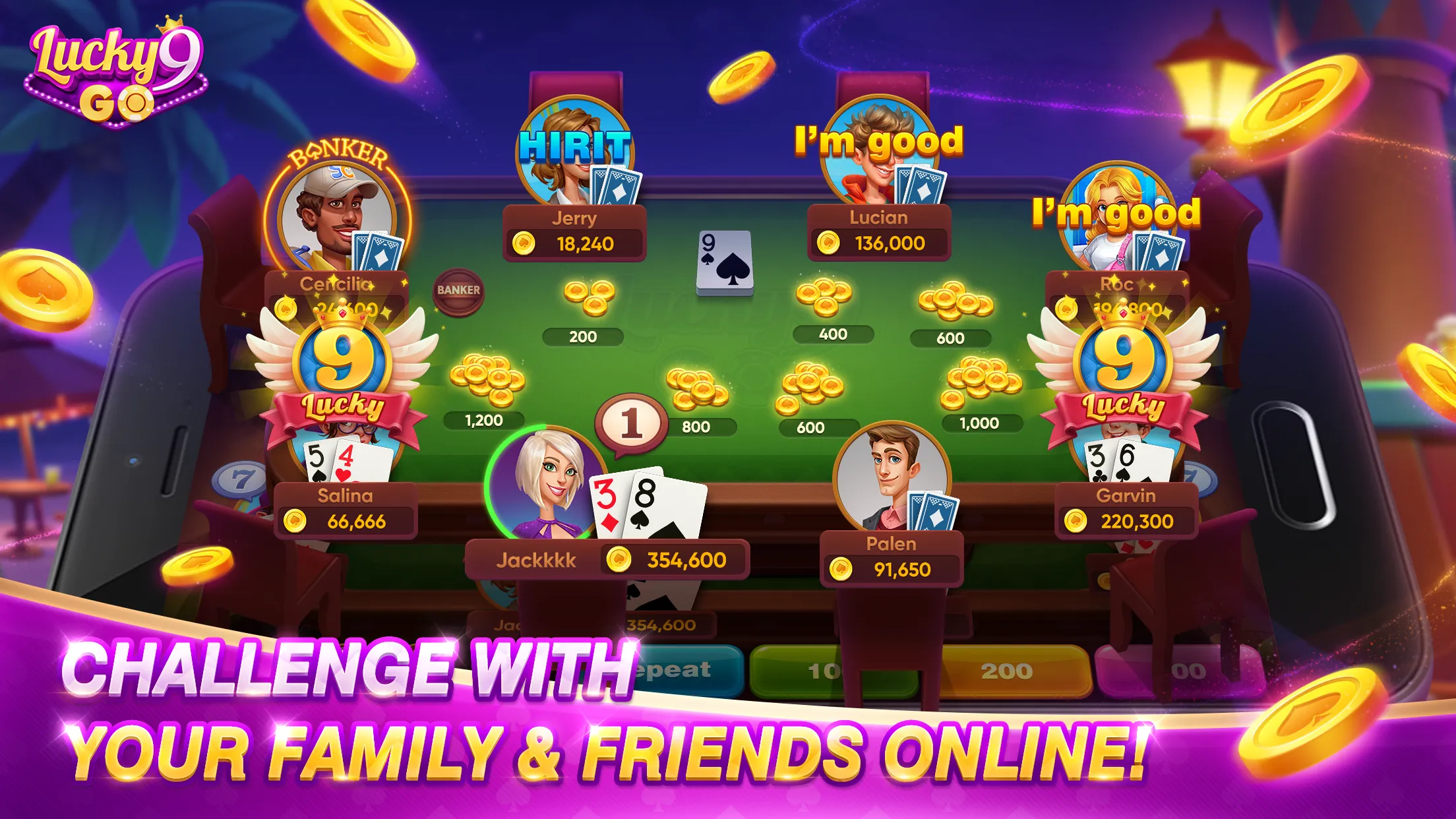 Lucky 9 Go-Fun Card Game | Indus Appstore | Screenshot