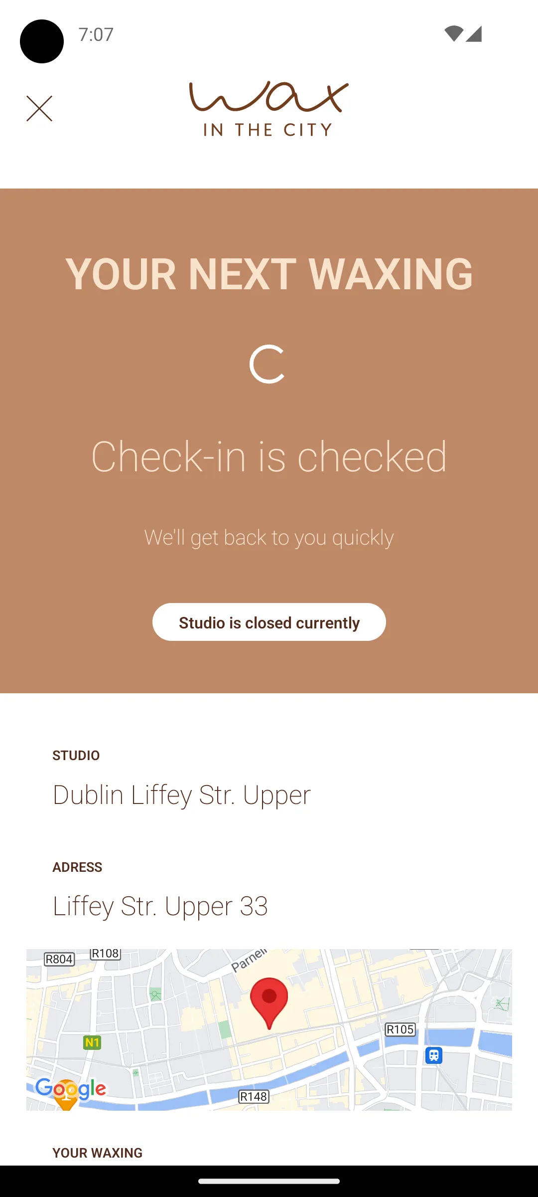 Q: Waxing Check-in | Indus Appstore | Screenshot