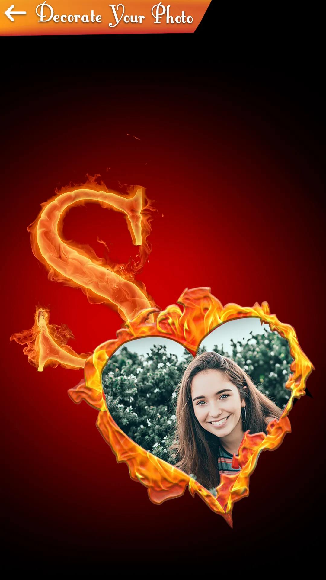 Fire Text Love Photo Frames | Indus Appstore | Screenshot