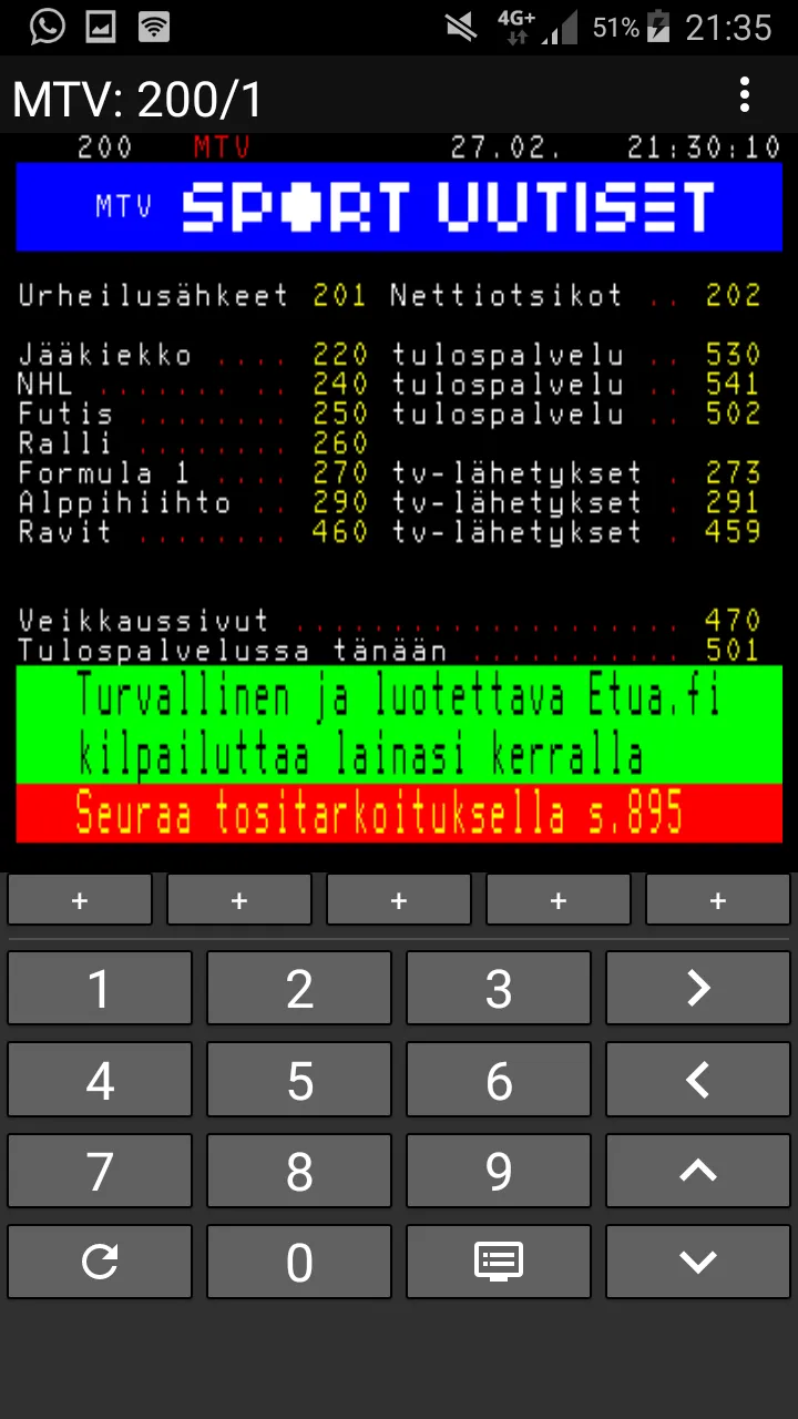 Teksti-TV Suomi | Indus Appstore | Screenshot