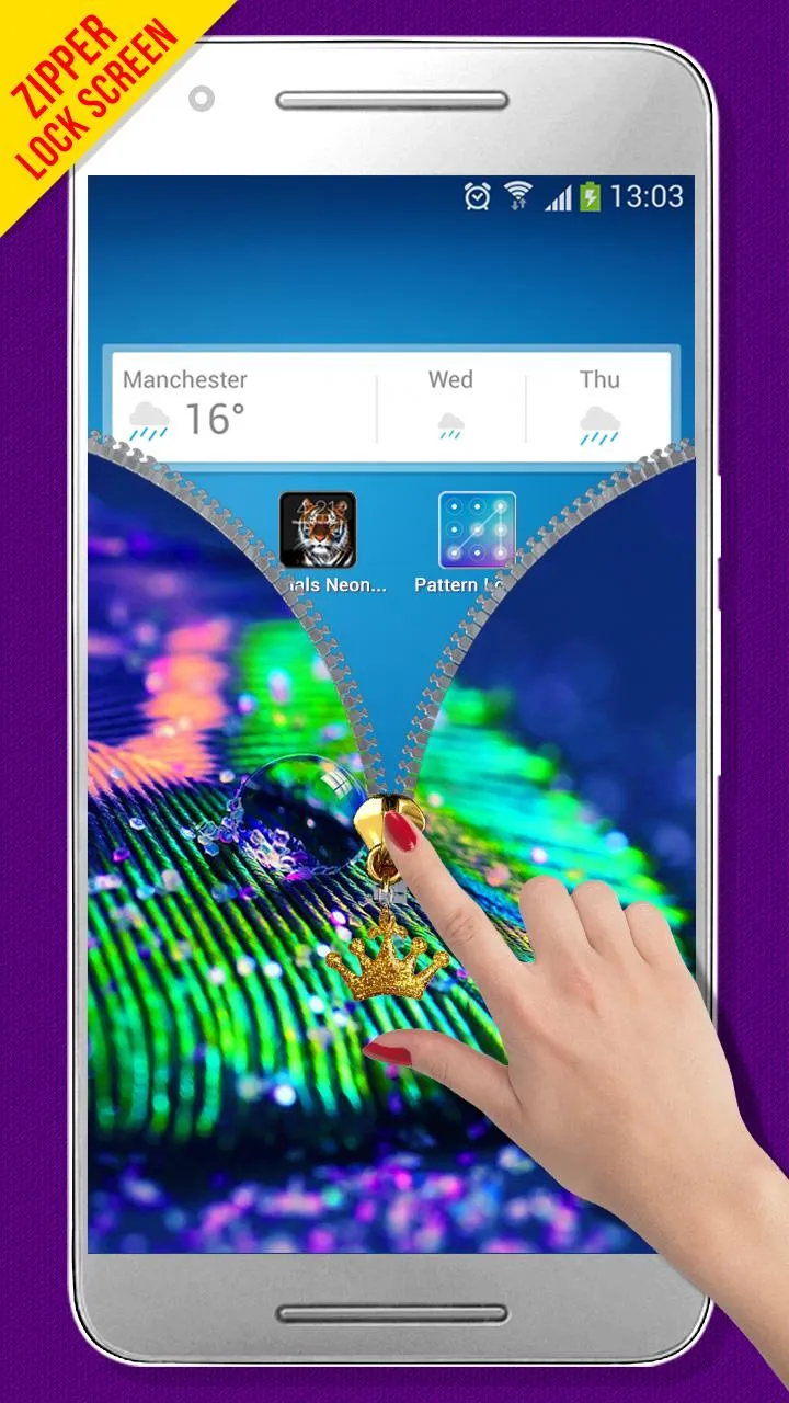 Glitter Zipper Lock Screen | Indus Appstore | Screenshot