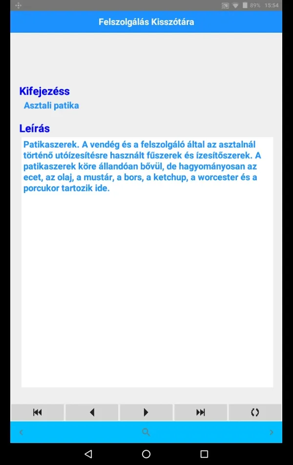 Felszolgálás Kisszótára | Indus Appstore | Screenshot