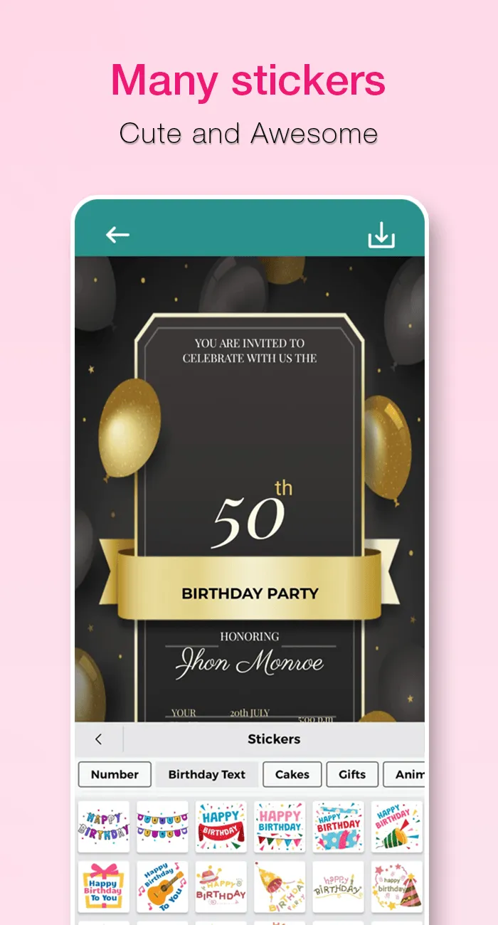 Birthday Invitation Card Maker | Indus Appstore | Screenshot