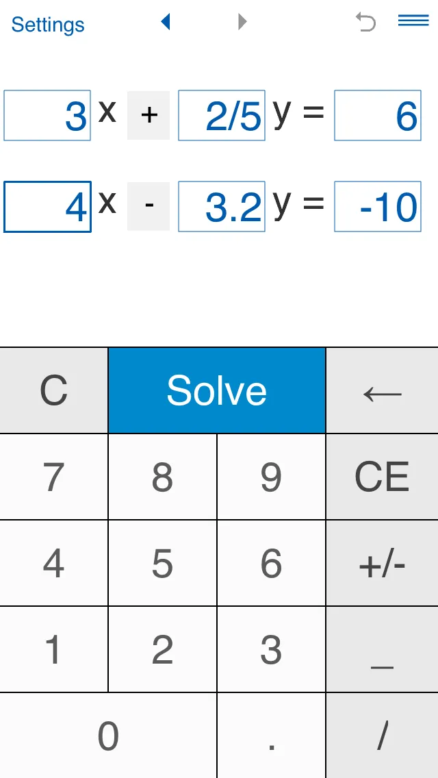 System of Equations Solver | Indus Appstore | Screenshot