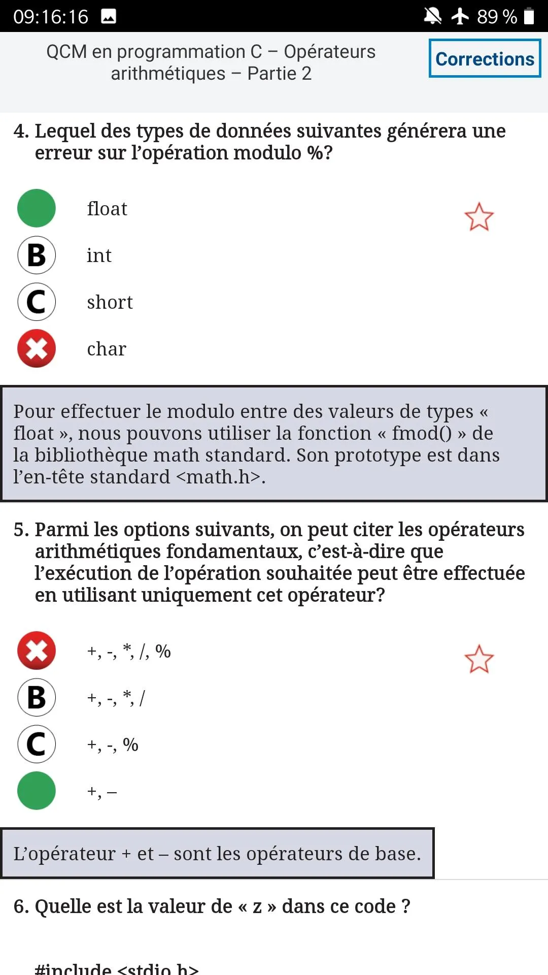 QCM C Entrainement avec explic | Indus Appstore | Screenshot