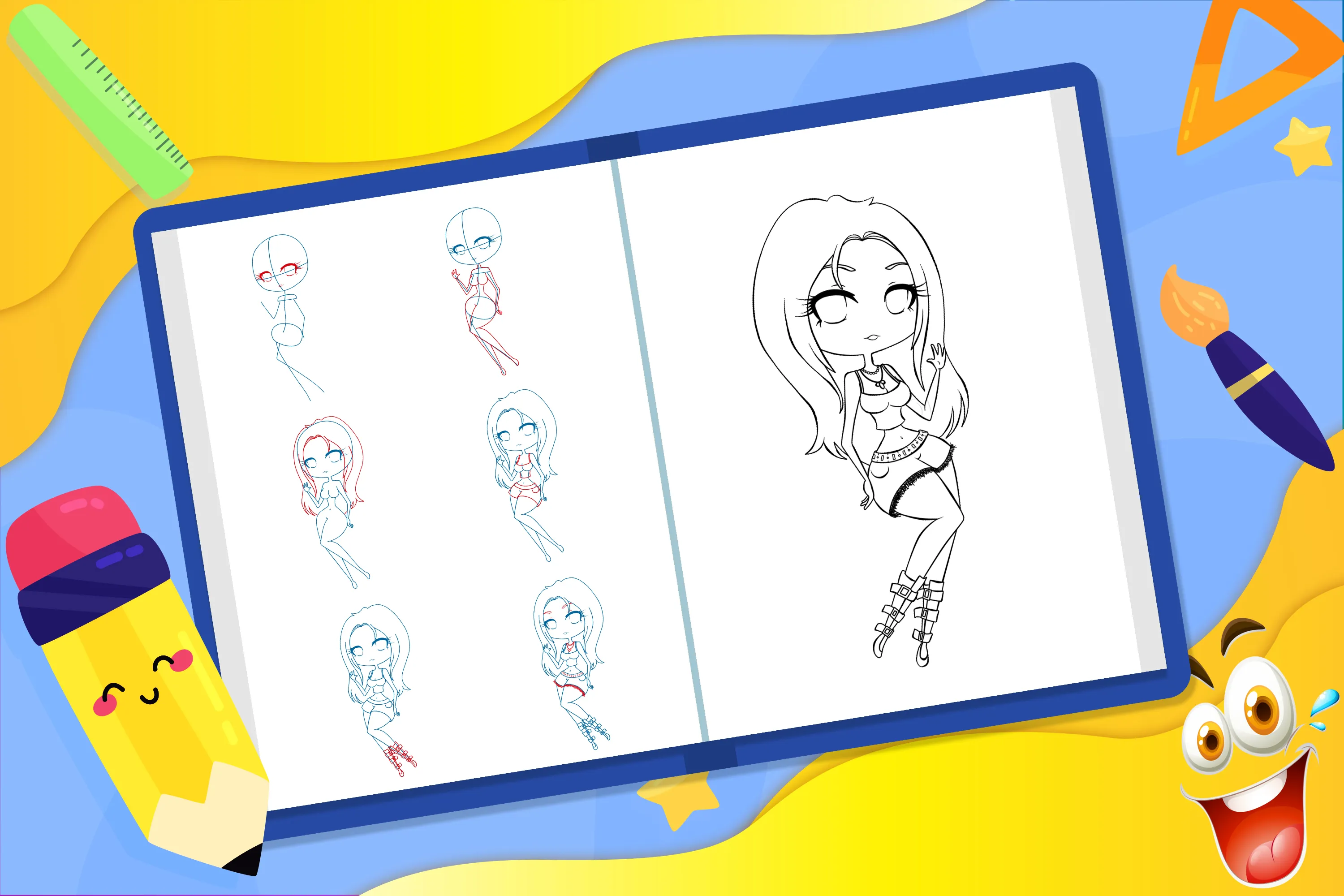 Learn to Draw Girl Characters | Indus Appstore | Screenshot